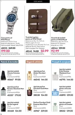 Ofertele Oriflame valabile de la 15.04.2026 | Pagină: 78 | Produse: Ceas, Pensetă, Apă de parfum, Geantă