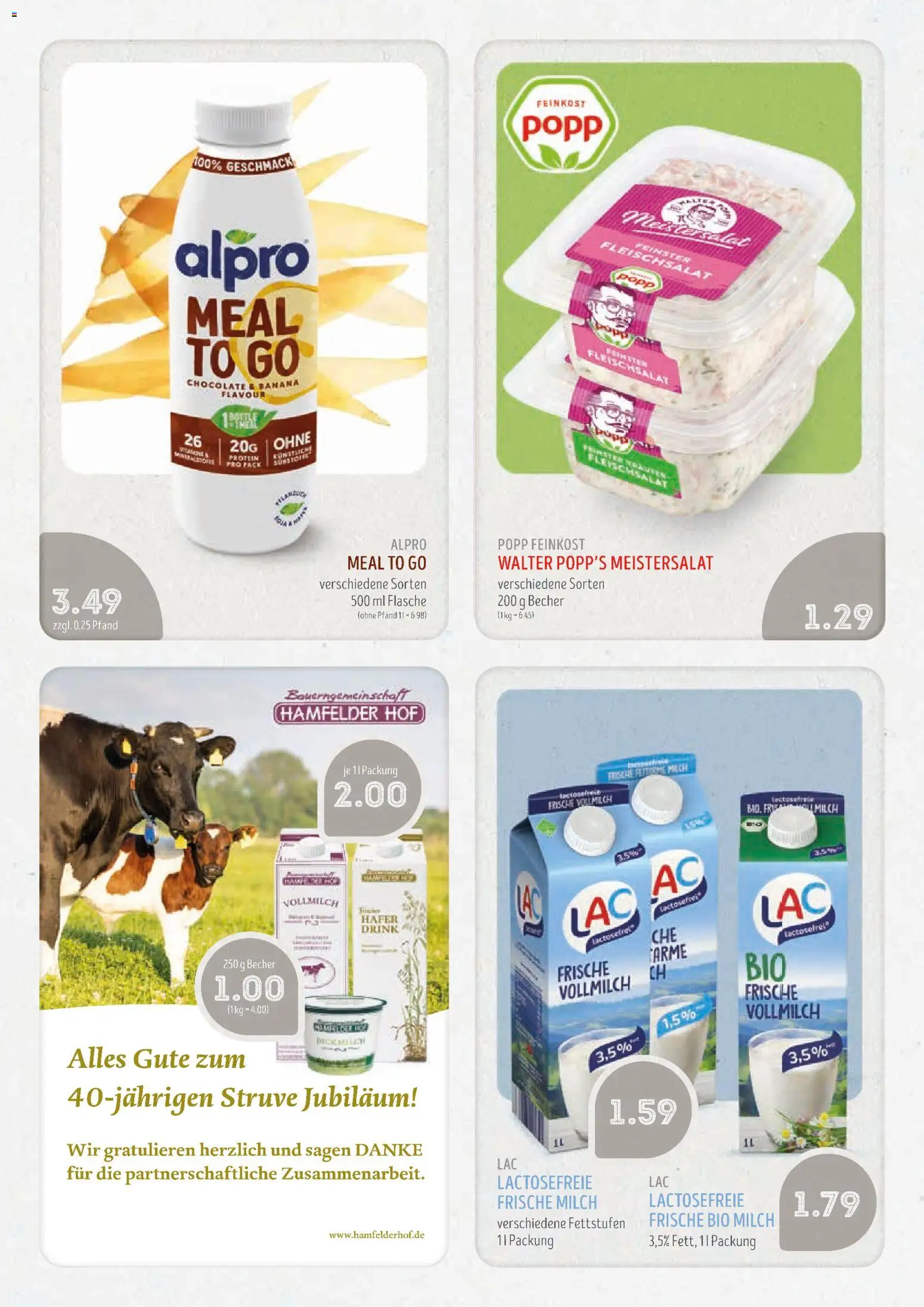 Edeka Struve Prospekt – gültig ab 28.09.2026 | Seite: 14 | Produkte: Milch, Alpro, Fleisch