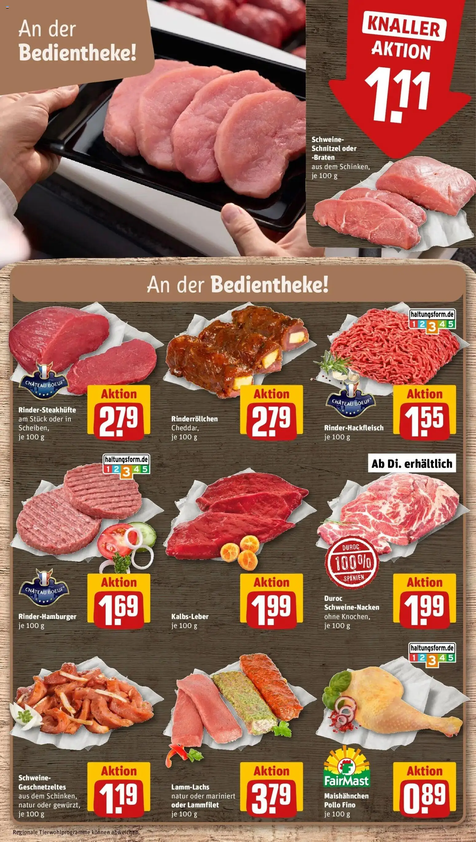 REWE Prospekt ab 31.08.2026 zum Blättern » Angebote | Seite: 10 | Produkte: Schweinenacken, Schnitzel, Kalbsleber