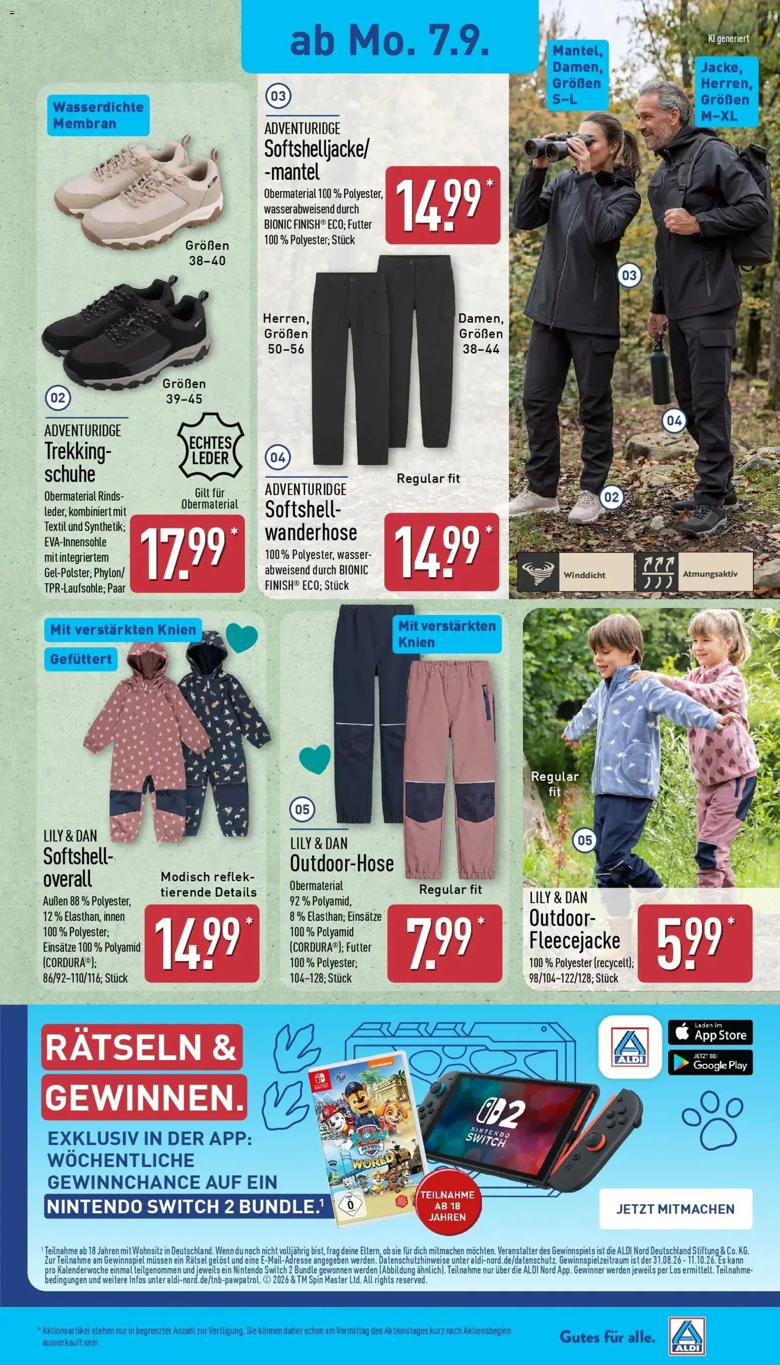Aldi Aktueller Prospekt (ab 07.09.2026) » Angebote Online | Seite: 15 | Produkte: Wasser, Mantel, Overall