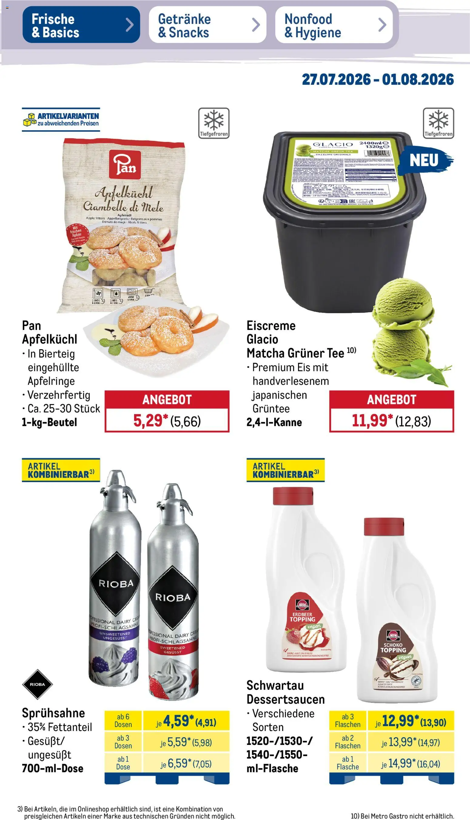 Metro Prospekt – gültig ab 27.07.2026 | Seite: 21 | Produkte: Pommes, Eiscreme, Donuts, Eis
