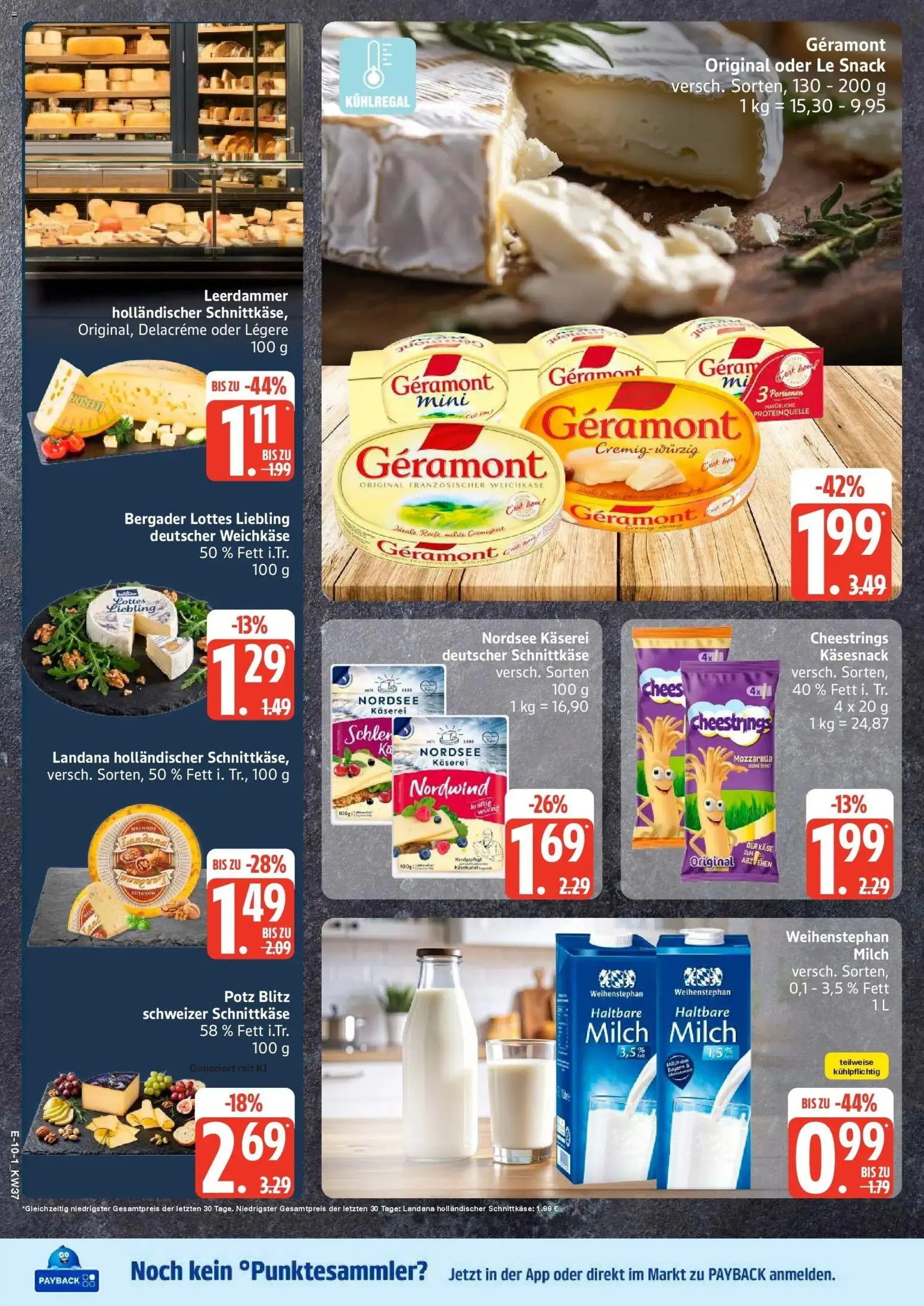 Edeka Prospekt Husum (ab 07.09.2026) » Angebote Online | Seite: 12 | Produkte: Milch, Käse, Mozzarella, Leerdammer