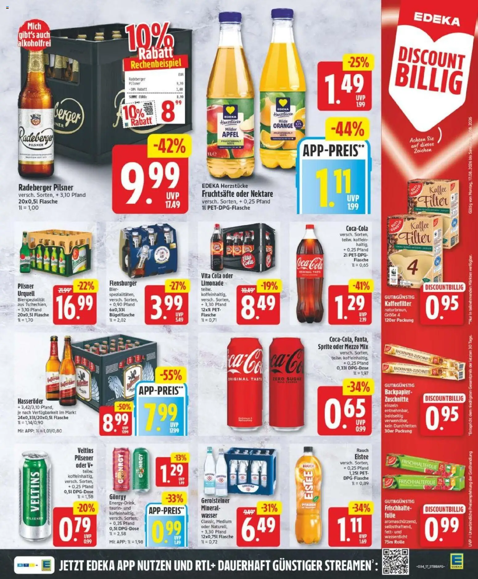 Edeka Prospekt Magdeburg – gültig ab 17.08.2026 | Seite: 17 | Produkte: Coca cola, Äpfel, Wasser, Gerolsteiner