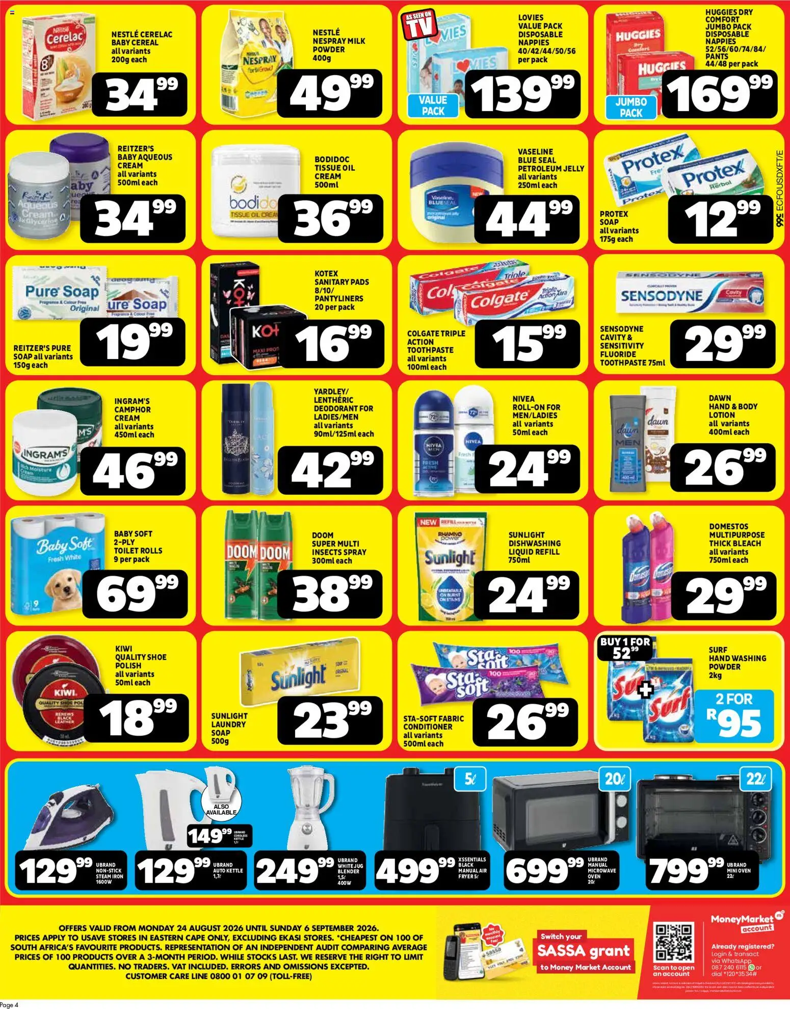 New Usave catalogue – valid from 24/08/2026 | Page: 4 | Products: Iron, Pads, Oil, Body cream