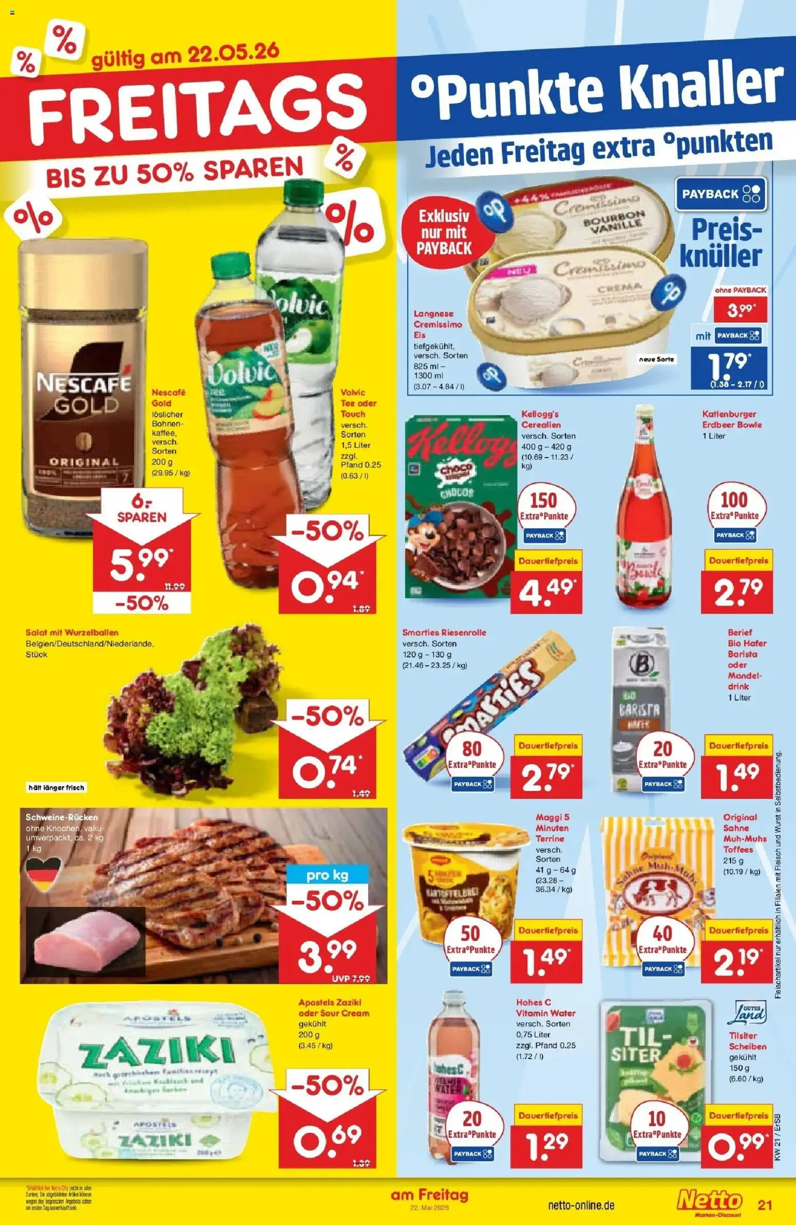 Netto Marken-Discount Prospekt Nordhausen	 – gültig ab 17.05.2026 | Seite: 23 | Produkte: Kellogg's, Wurst, Sahne, Fleisch