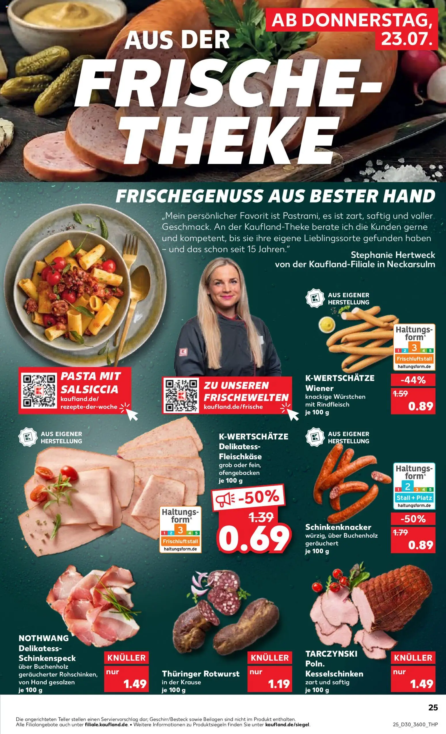 Kaufland Prospekt Zeitz – gültig ab 23.07.2026 | Seite: 25 | Produkte: Theke, Pasta, Rindfleisch