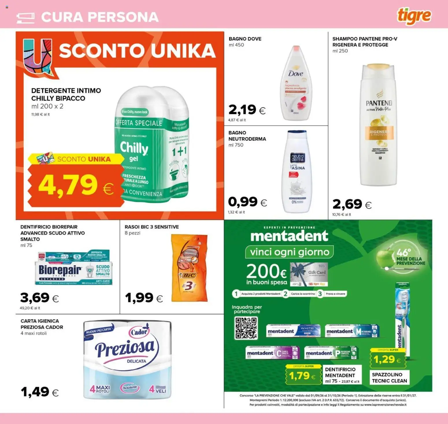 Volantino Tigre del 14/09/2026 | Pagina: 23 | Prodotti: Shampoo, Dentifricio, Porta, Intimo