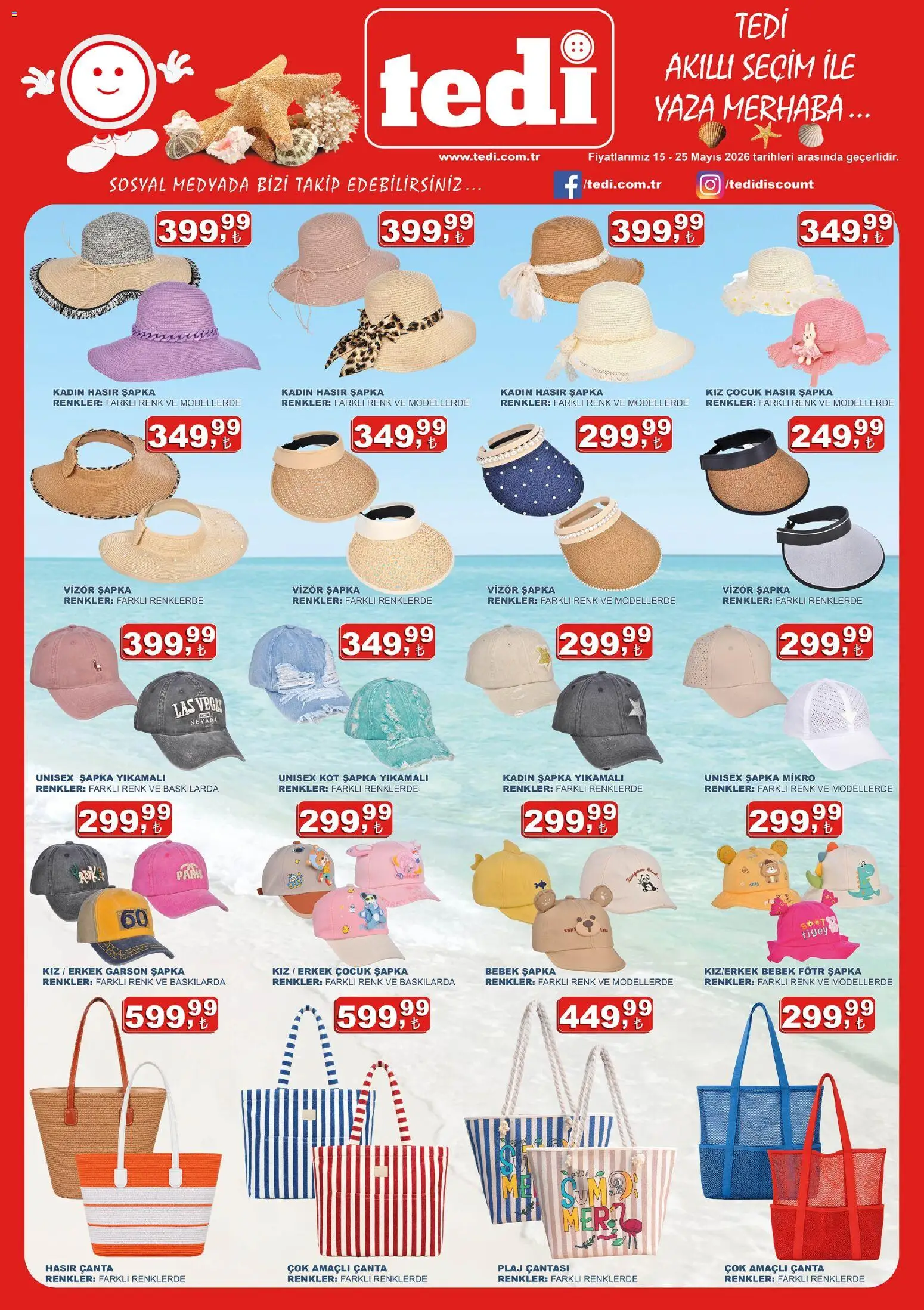 Tedi  Katalog - 15.05.2026 tarihinden itibaren geçerlidir | Sayfa: 1 | Ürünler: Çanta, Şapka