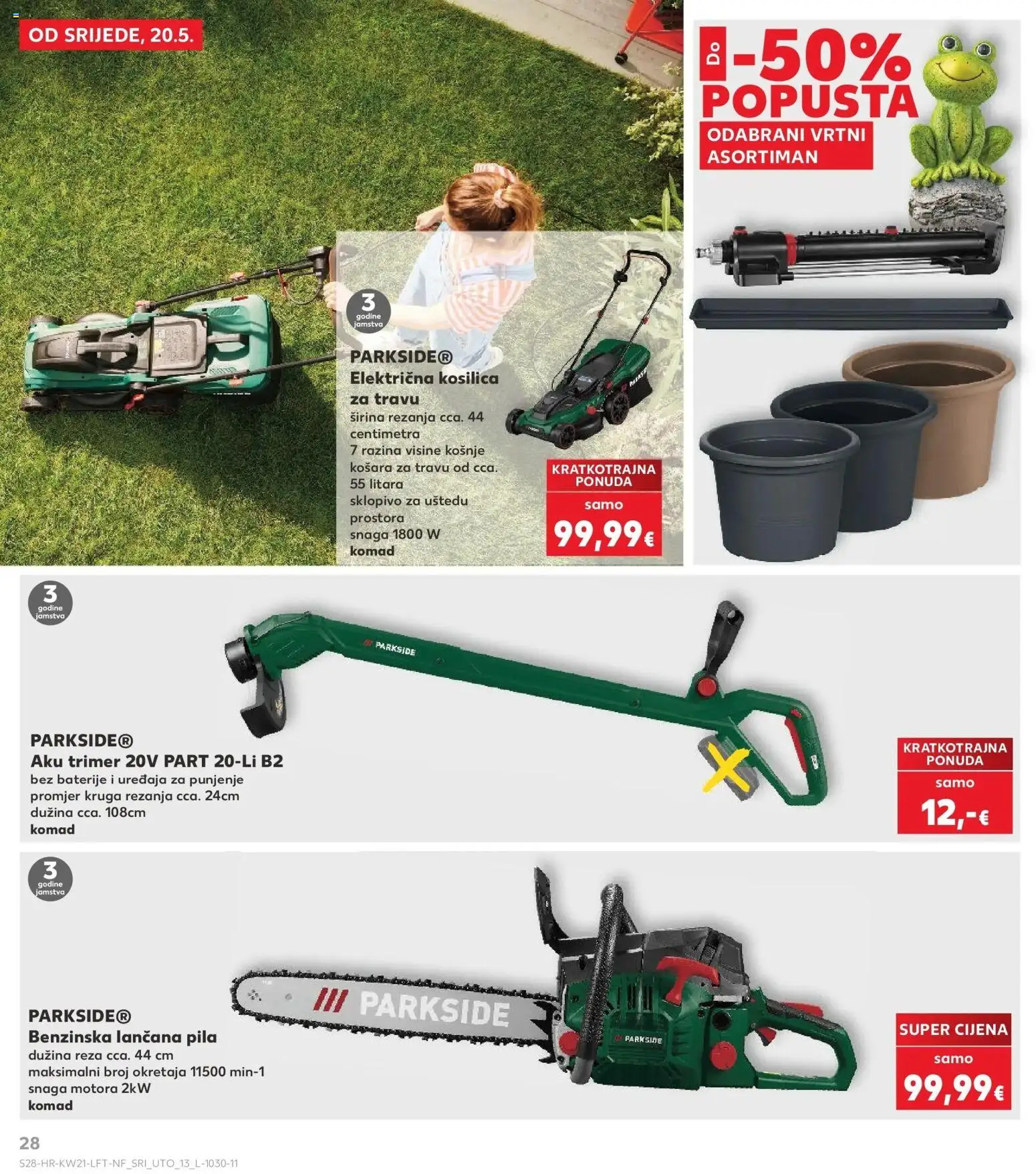 Kaufland katalog | vrijedi od 20.05.2026 | Stranica: 28 | Proizvodi: Košara, Aku trimer, Baterije, Trimer