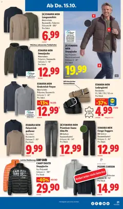 ESMARA MEN Feinstrick-pullover, Aus reiner Baumwolle. Grössen: S - XL*. Pro Stück ab 15.10.2026 gültig | Seite: 21 | Produkte: Pullover, Jeans, Sweatjacke, Langarmshirt