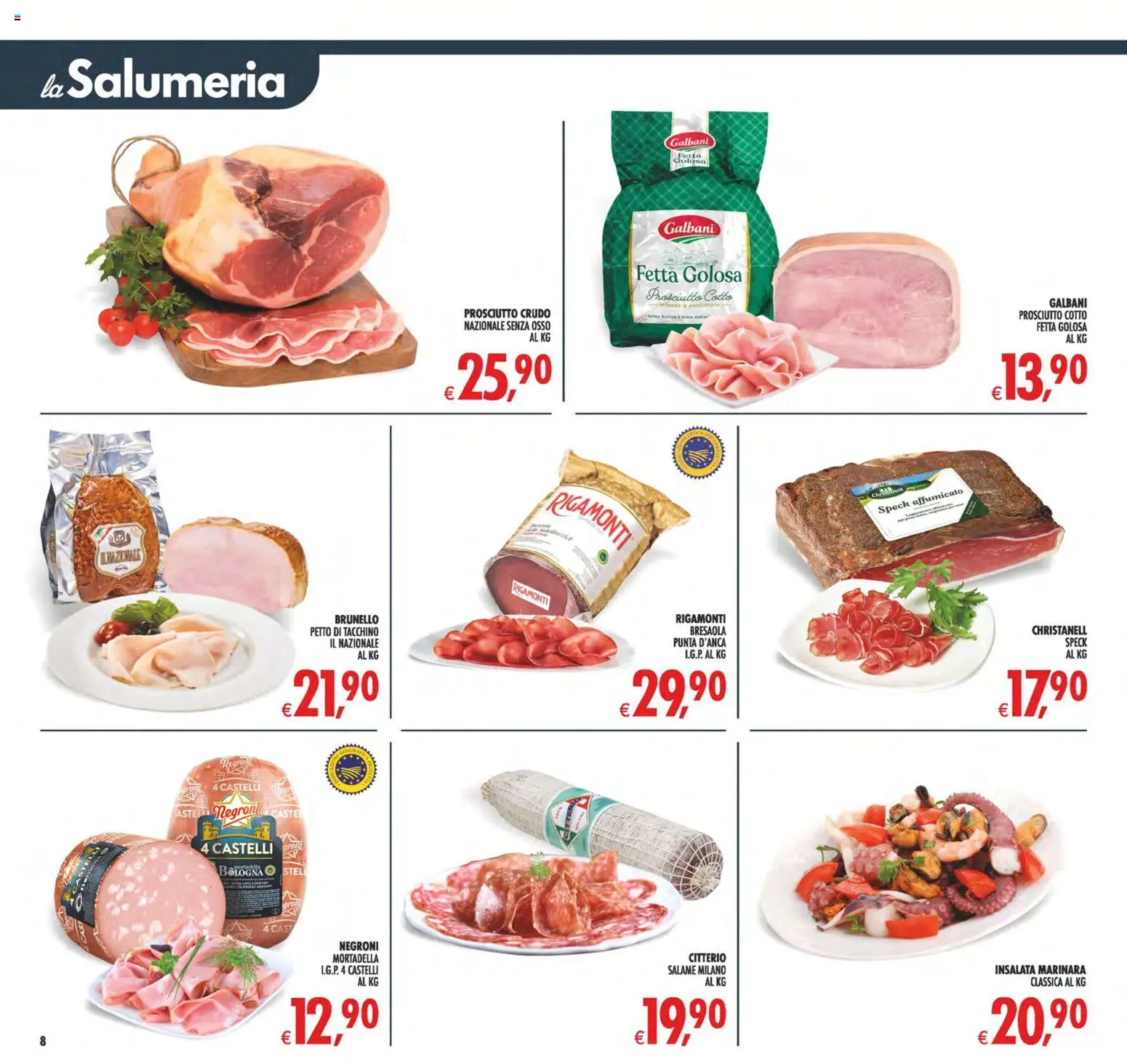 Volantino Decò del 29.05.2026 | Pagina: 8 | Prodotti: Prosciutto Crudo, Salame, Tacchino, Mortadella