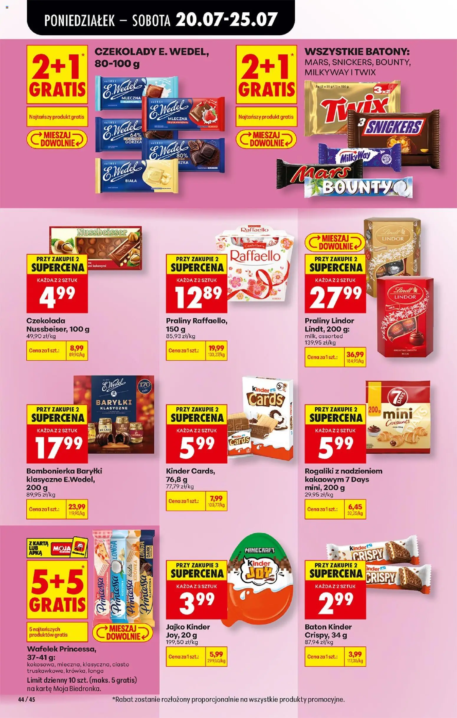 Biedronka gazetka od poniedziałku od 20.07.2026 | Strona: 56 | Produkty: Czekolady, Bombonierka, Baton, Czekolada