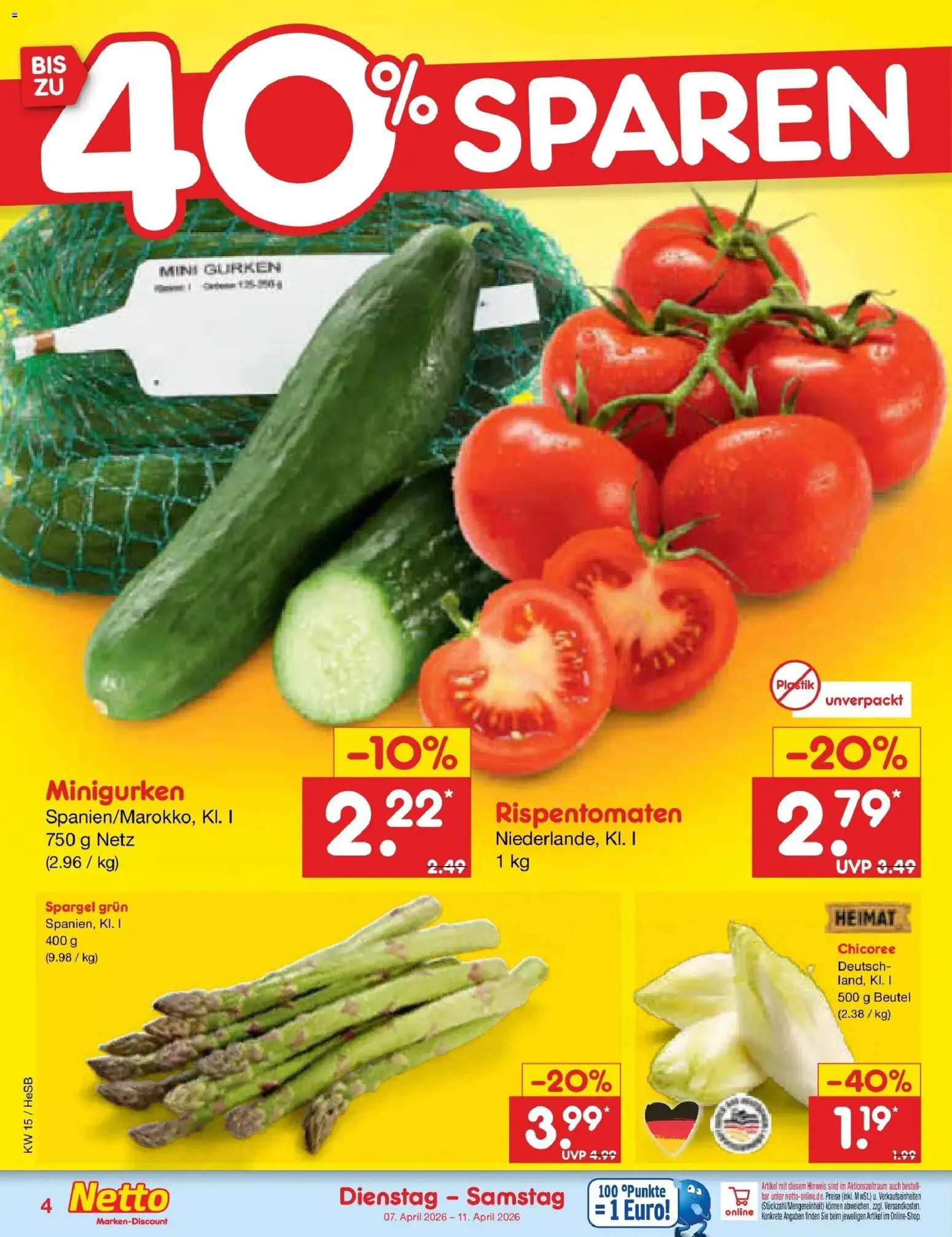 Netto Marken-Discount Prospekt Hamburg	 – gültig ab 07.04.2026 | Seite: 6 | Produkte: Spargel, Gurken
