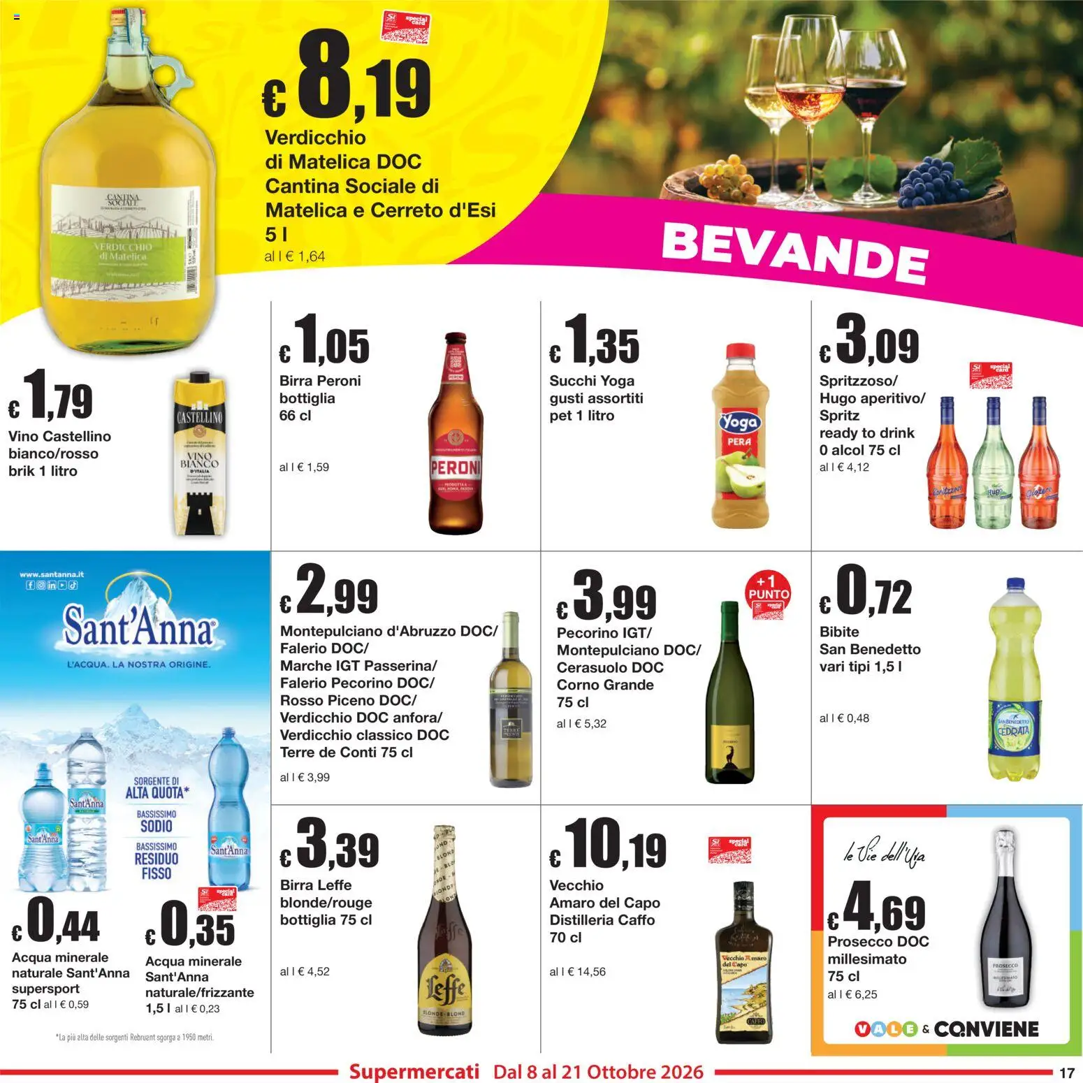 Volantino Sì con Te del 08/10/2026 | Pagina: 17 | Prodotti: Birra, Pera, Cedrata, Birra Peroni