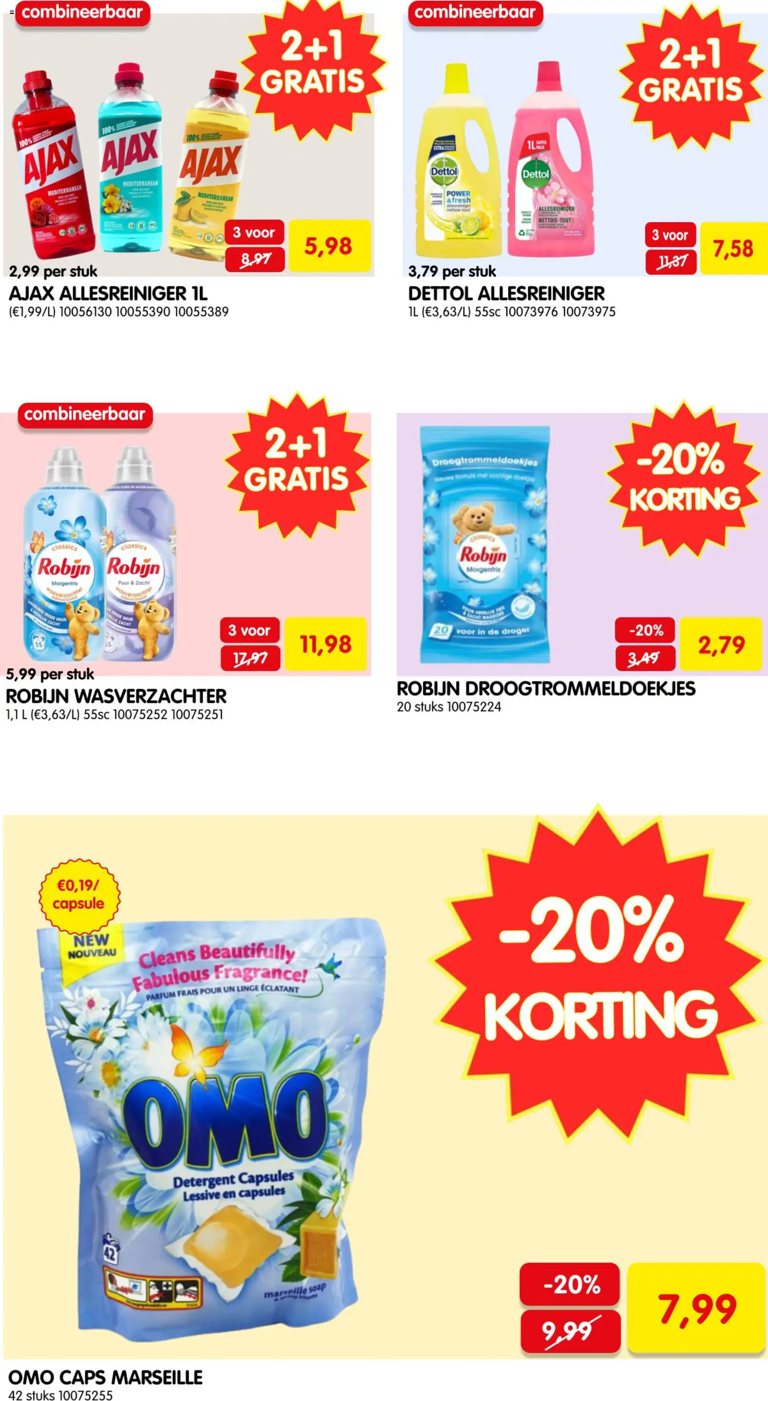 {H1} | Pagina: 5 | Producten: Allesreiniger, Geur, Capsule, Robijn