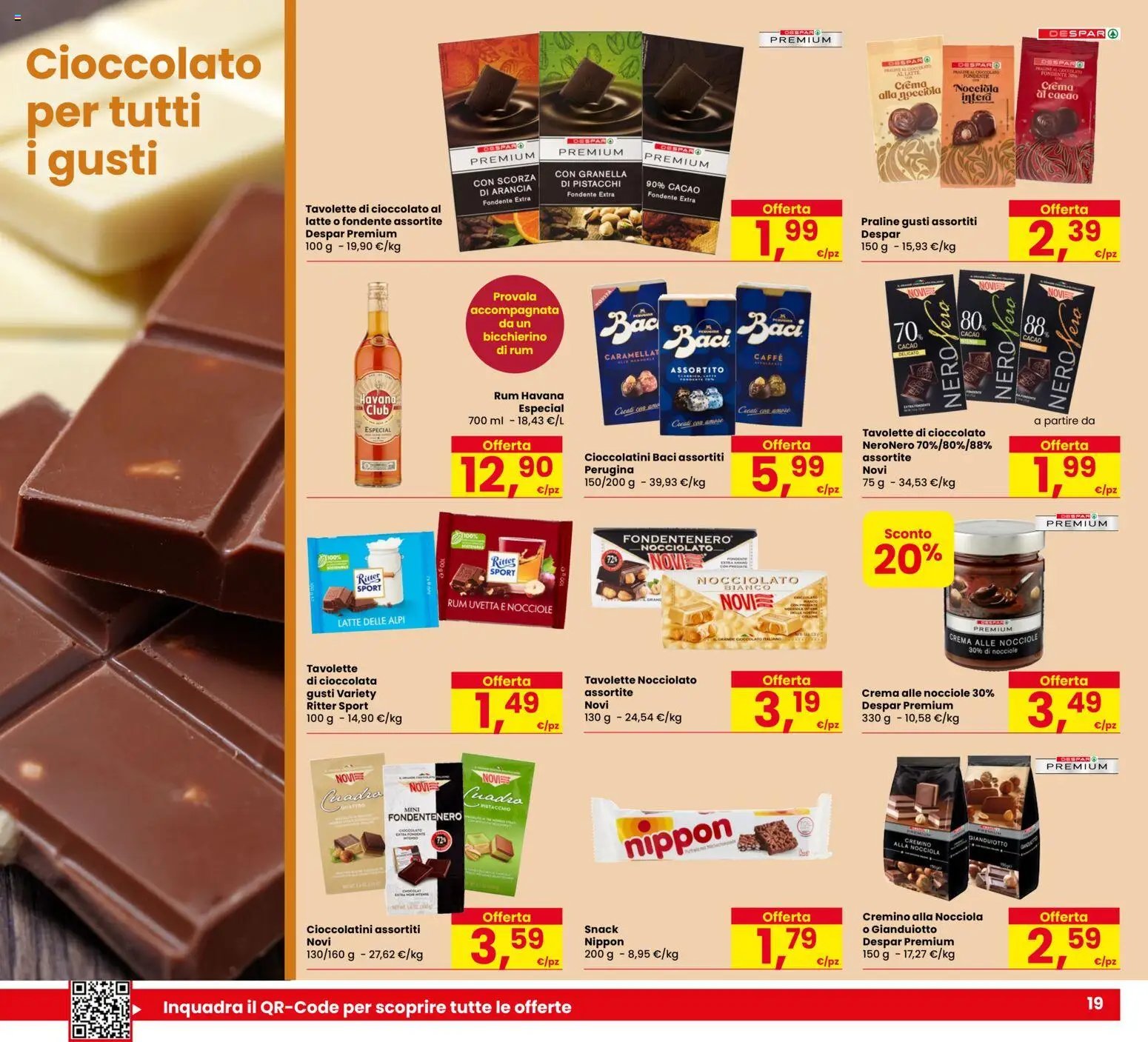 Volantino Despar del 01/10/2026 | Pagina: 19 | Prodotti: Crema, Cioccolato, Rum, Cioccolatini