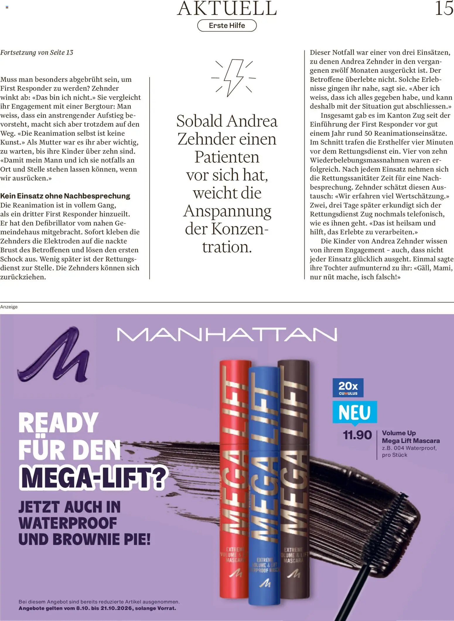 Migros aktionen Magazin – gültig ab 07.10.2026 | Seite: 15 | Produkte: Insgesamt, Mascara