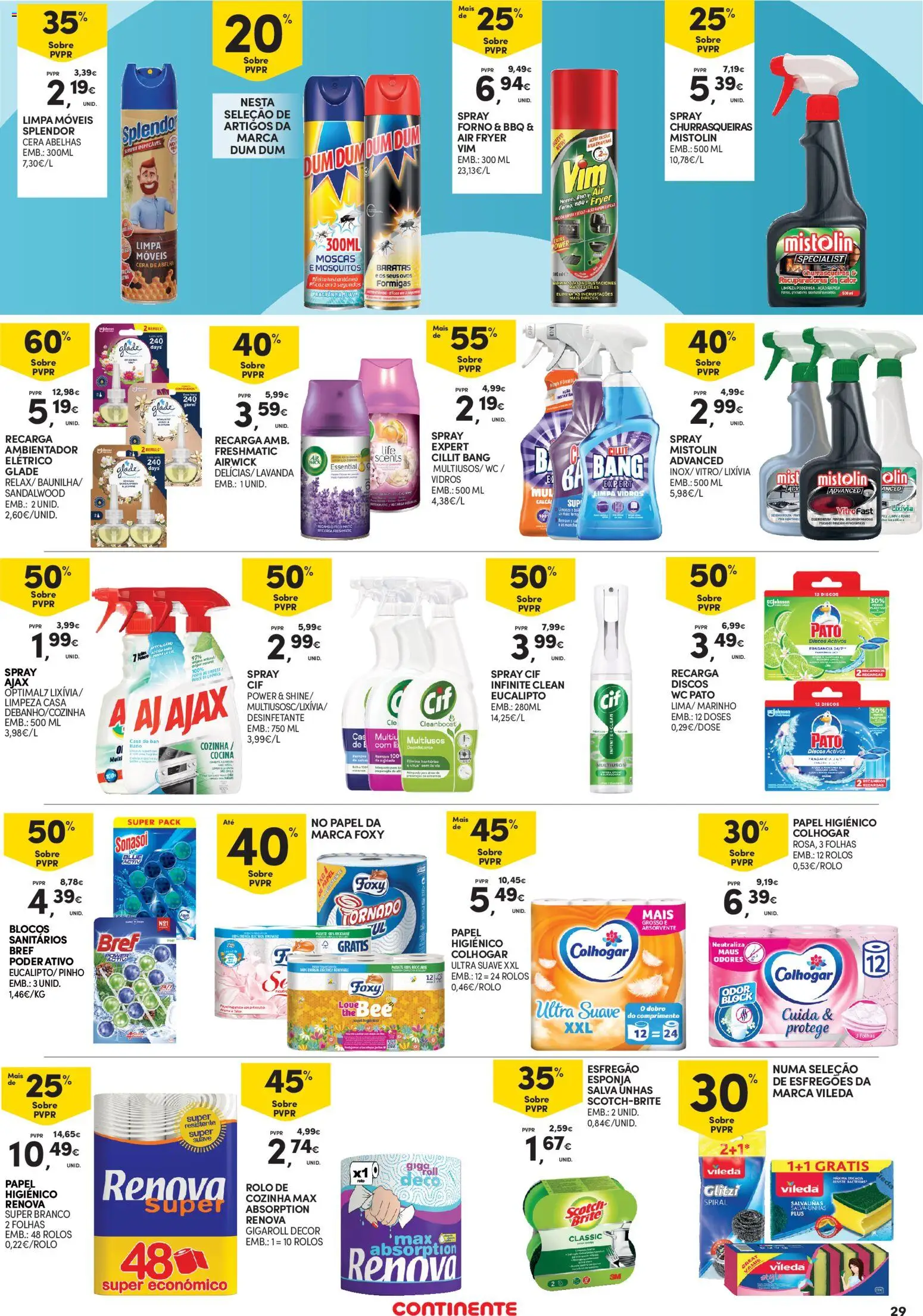 Continente Açores │ válido de 25/06/2026 | Página: 29 | Produtos: Esfregão, Air fryer, Papel higiénico, Limpa vidros