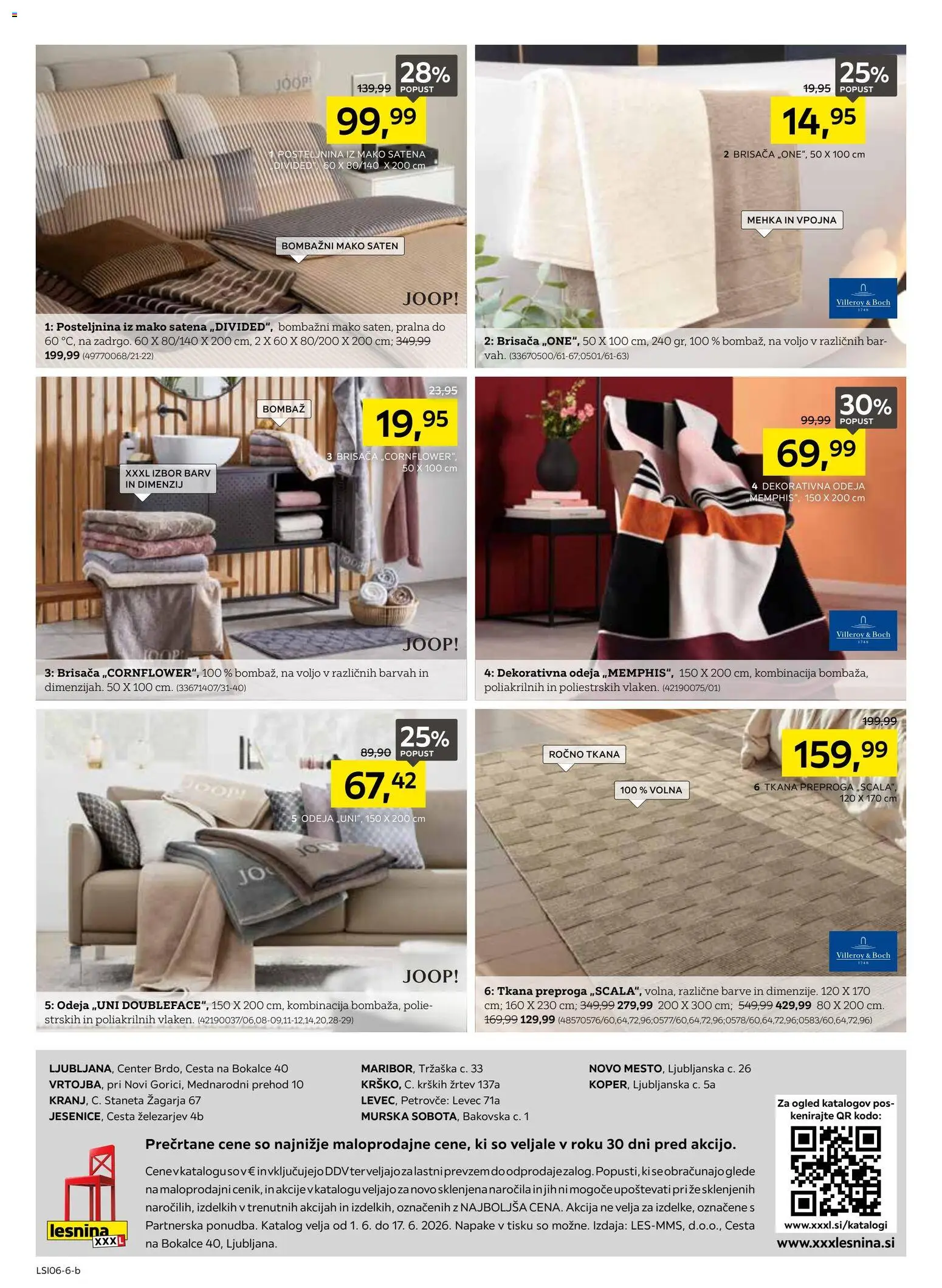 Novi XXXL Lesnina katalog ponudbe – veljaven od 01.06.2026 | Stran: 24 | Izdelki: Brisača, Odeja, Posteljnina, Preproga