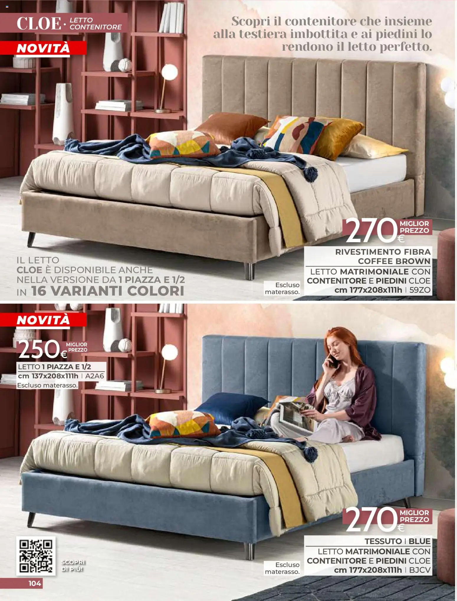 Volantino Mondo Convenienza del 01/09/2026 | Pagina: 106 | Prodotti: Letto matrimoniale, Contenitore, Letto