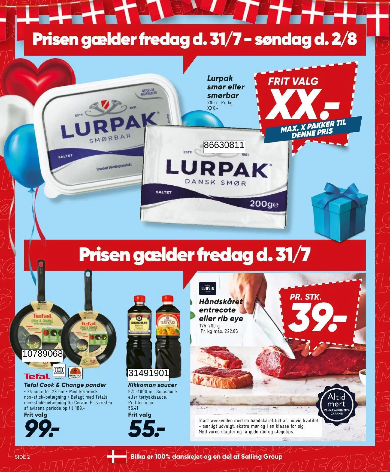 Bilka tilbudsavis – gyldig fra 31/07/2026 | Side: 2 | Produkter: Smør, Entrecote