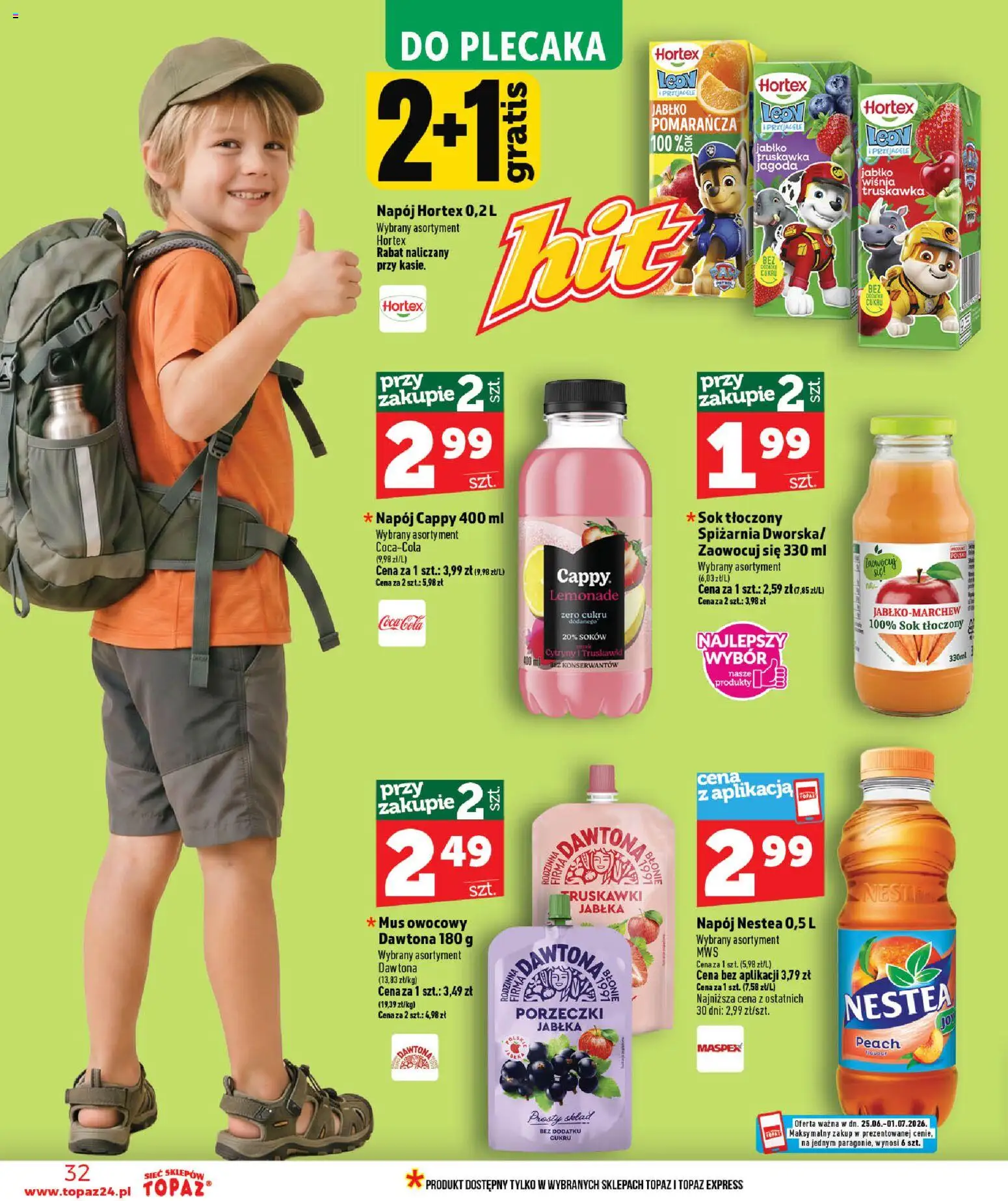 Topaz gazetka od 25.06.2026 | Strona: 32 | Produkty: Coca cola, Cytryny, Sok, Truskawki