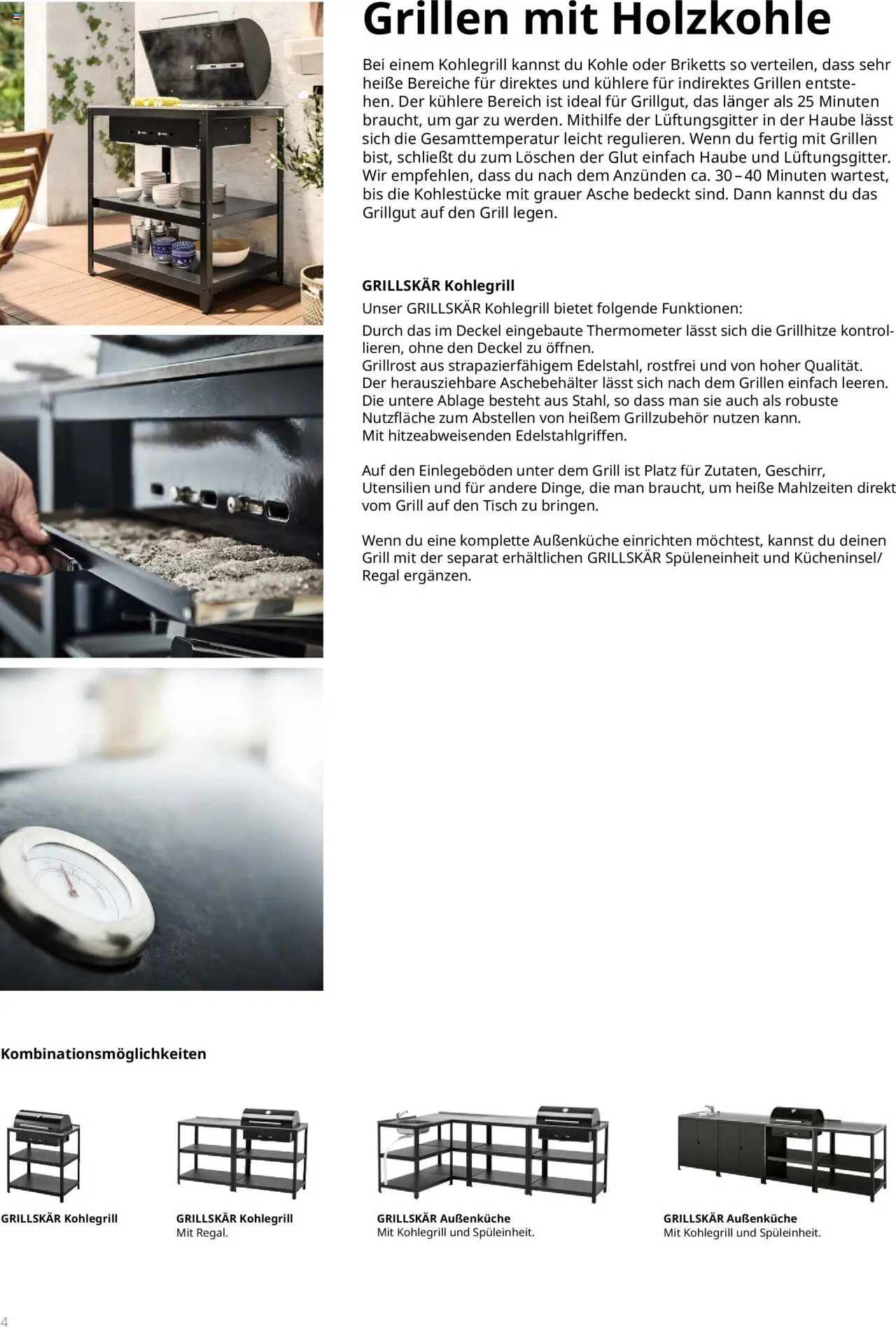 Ikea Grillen und Kochen Broschüre – gültig ab 30.09.2025 | Seite: 4 | Produkte: Grill, Thermometer, Regal, Tisch