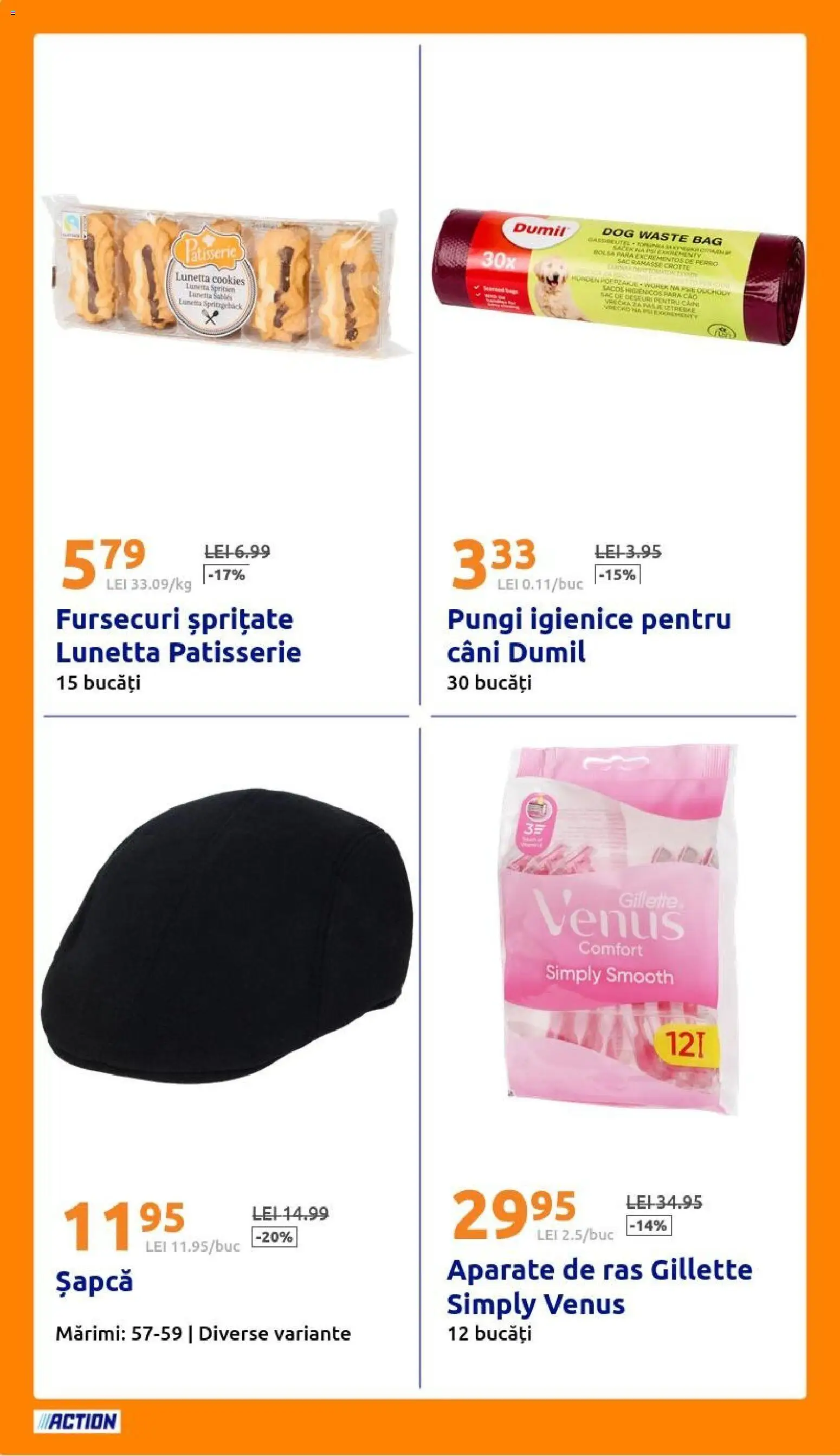 Noul catalog ACTION – valabil de la 21.10.2026 | Pagină: 12 | Produse: Șapcă, Pară, Sac, Căni
