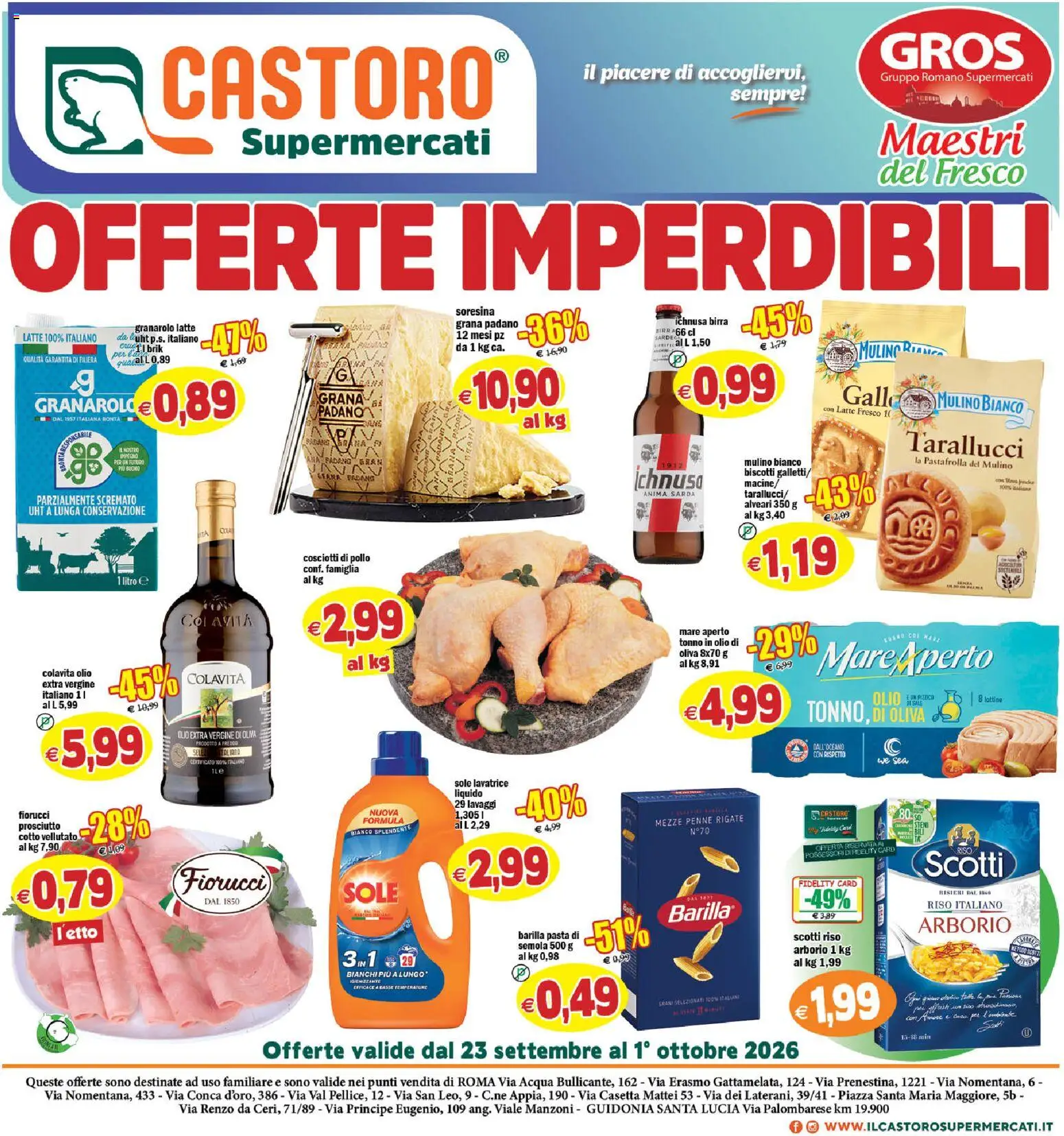 Volantino Il Castoro del 23/09/2026 | Pagina: 1 | Prodotti: Birra, Barilla, Semola, Penne