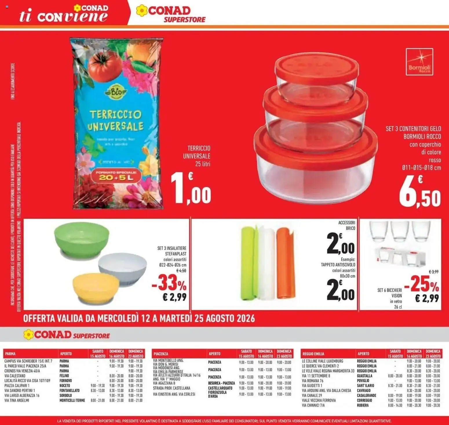 Volantino Conad dal 12/08/2026 > Anteprima | Pagina: 30 | Prodotti: Coperchio, Terriccio, Tappeto