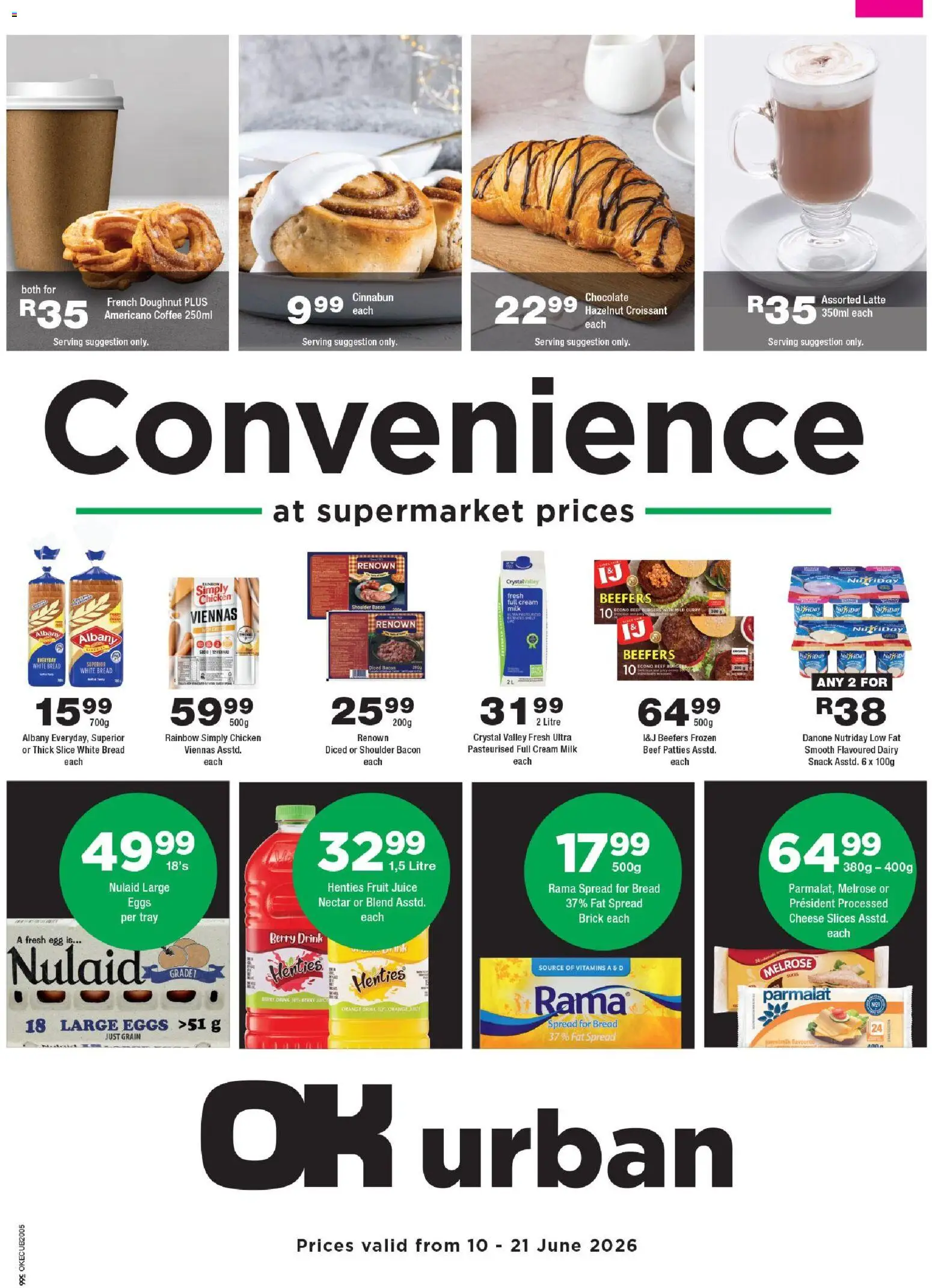 New OK Foods catalogue – valid from 10.06.2026 | Page: 1 | Products: Tray, Vitamins, Bread, Juice