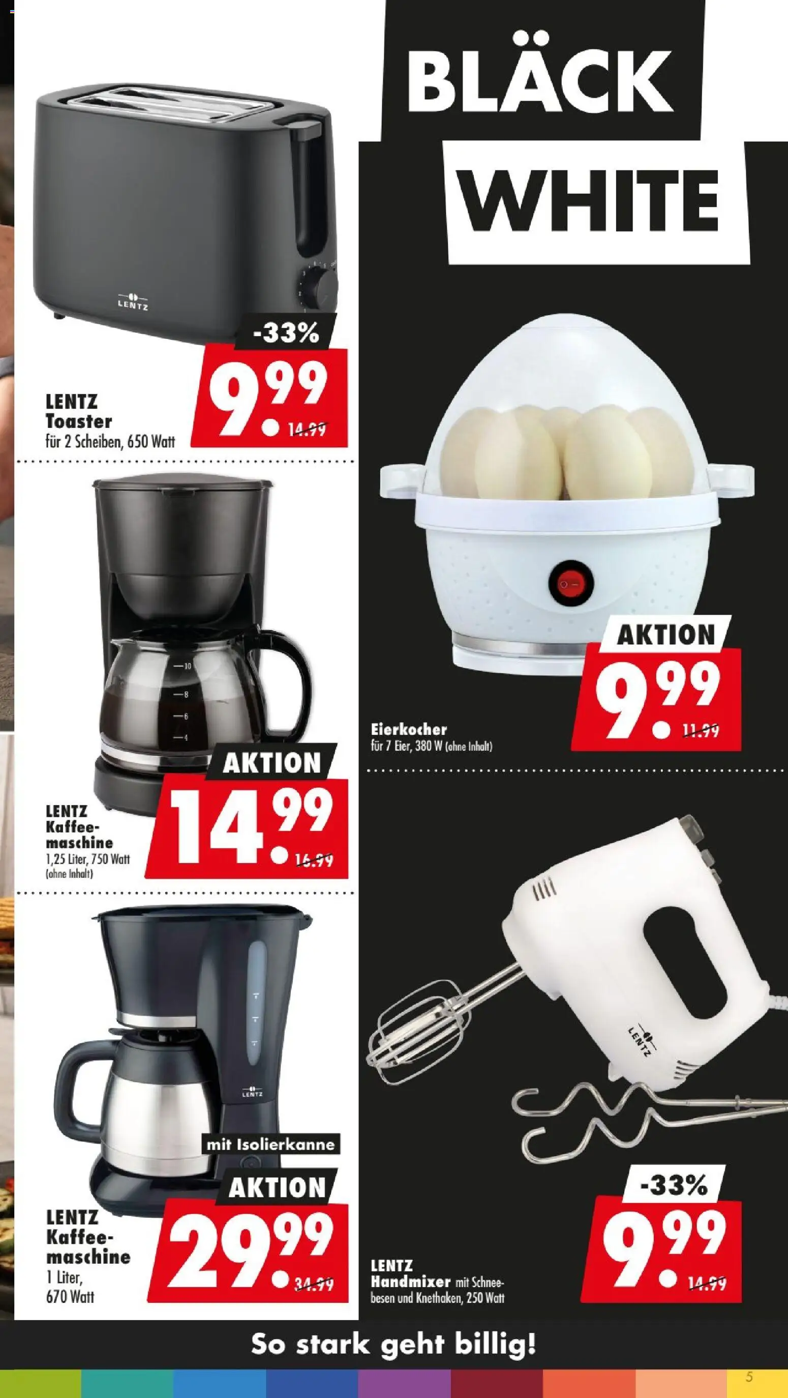 Mäc Geiz Prospekt – gültig ab 03.08.2026 | Seite: 5 | Produkte: Toaster, Kaffee, Handmixer, Eierkocher