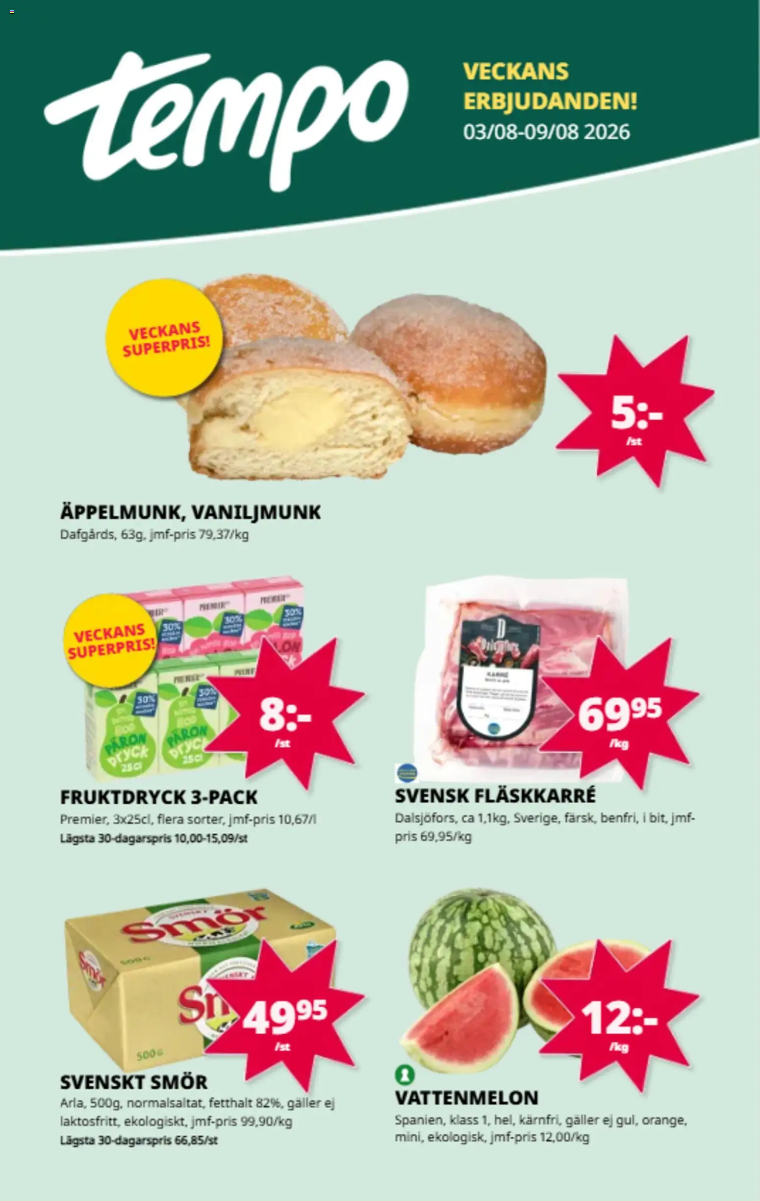 Tempo reklamblad aktuell från 03/08/2026 | Sida: 1