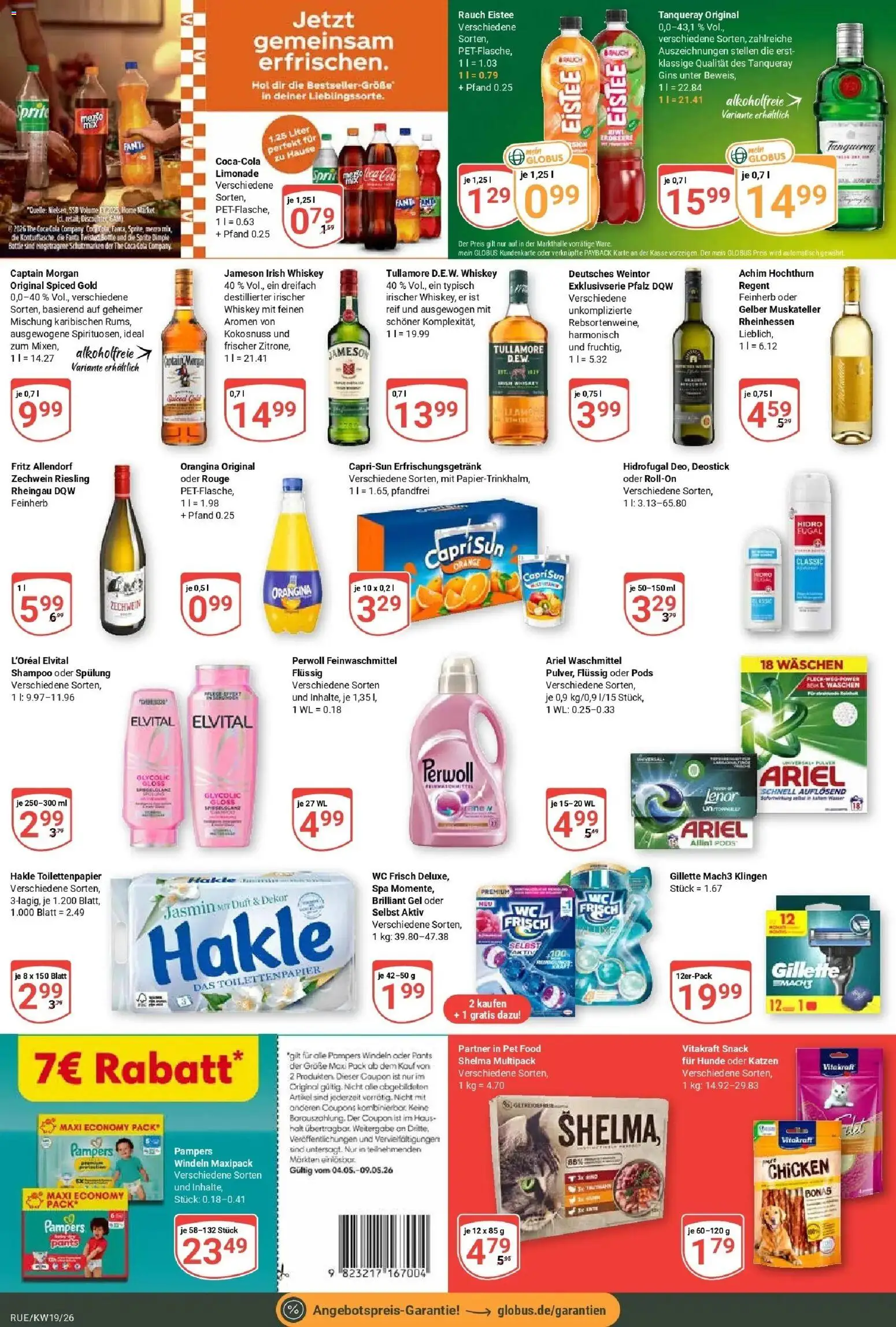 Globus Prospekt Rüsselsheim	 – gültig ab 04.05.2026 | Seite: 5 | Produkte: Lenor, Fanta, Sprite, Whiskey