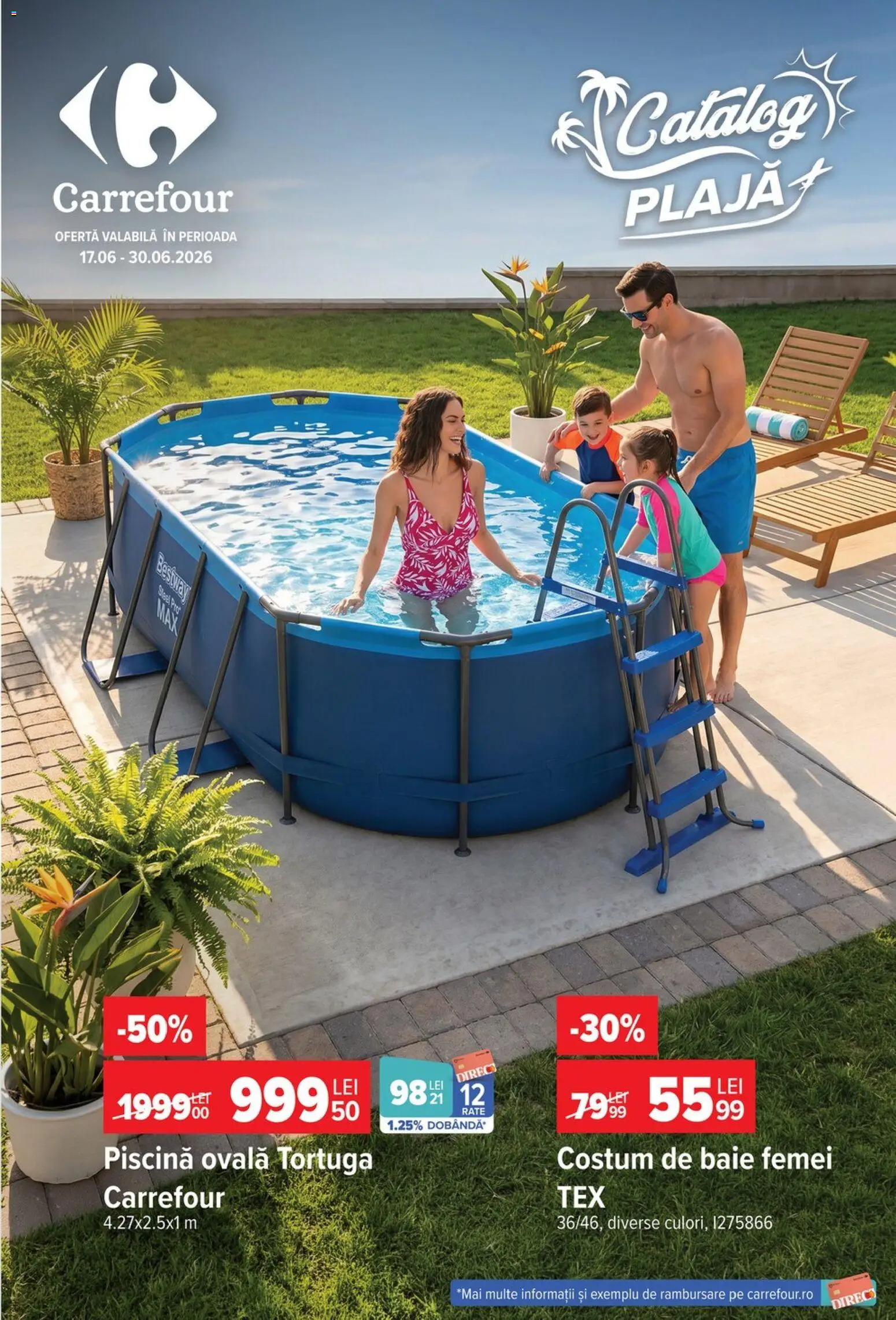 Noul catalog Carrefour – valabil de la 17.06.2026 | Pagină: 1 | Produse: Piscină, Costum de baie, Costum