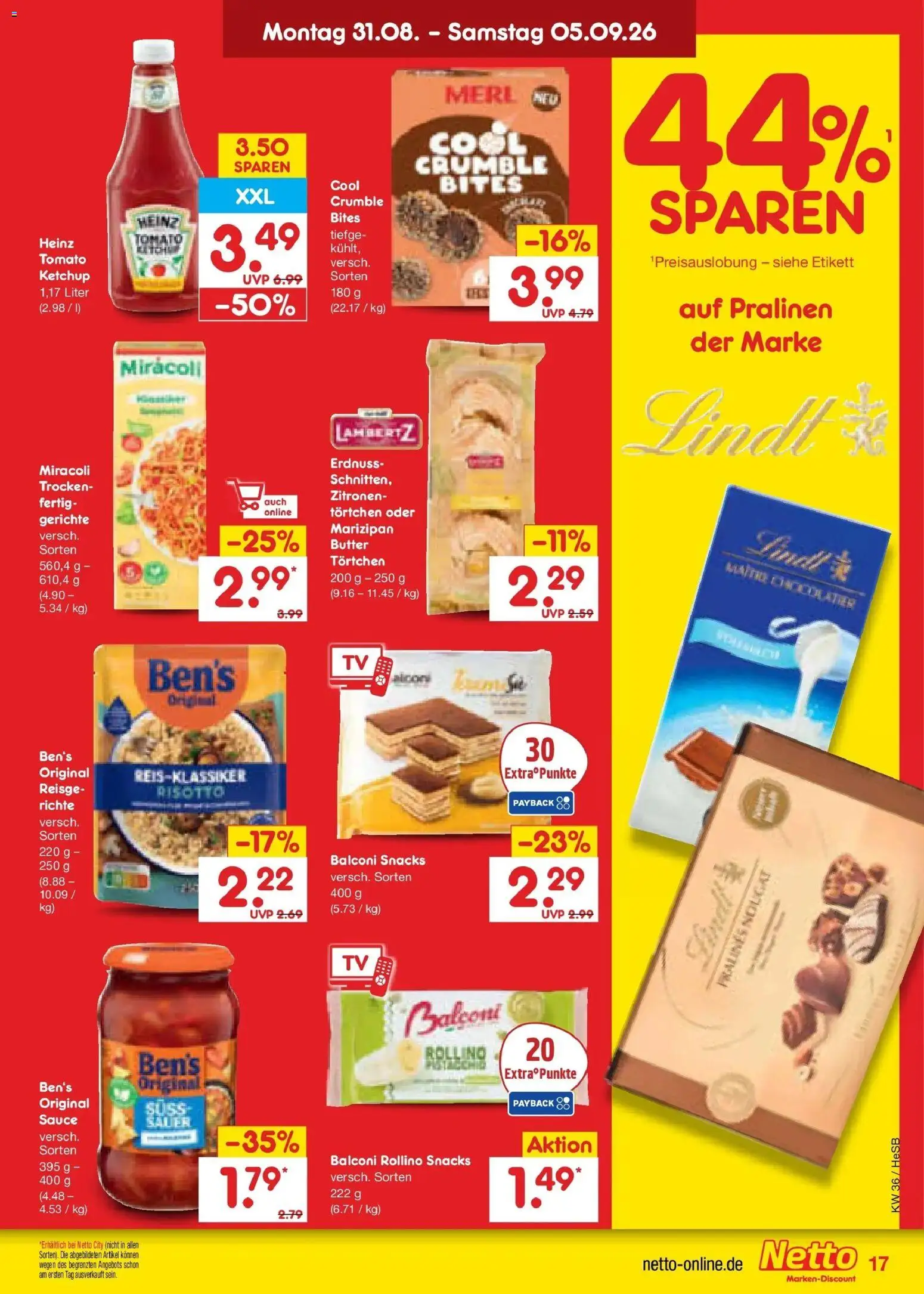 Netto Marken-Discount Prospekt Hamburg (ab 31.08.2026) » Angebote | Seite: 23 | Produkte: Gerichte, Lindt, Ketchup, Zitronen