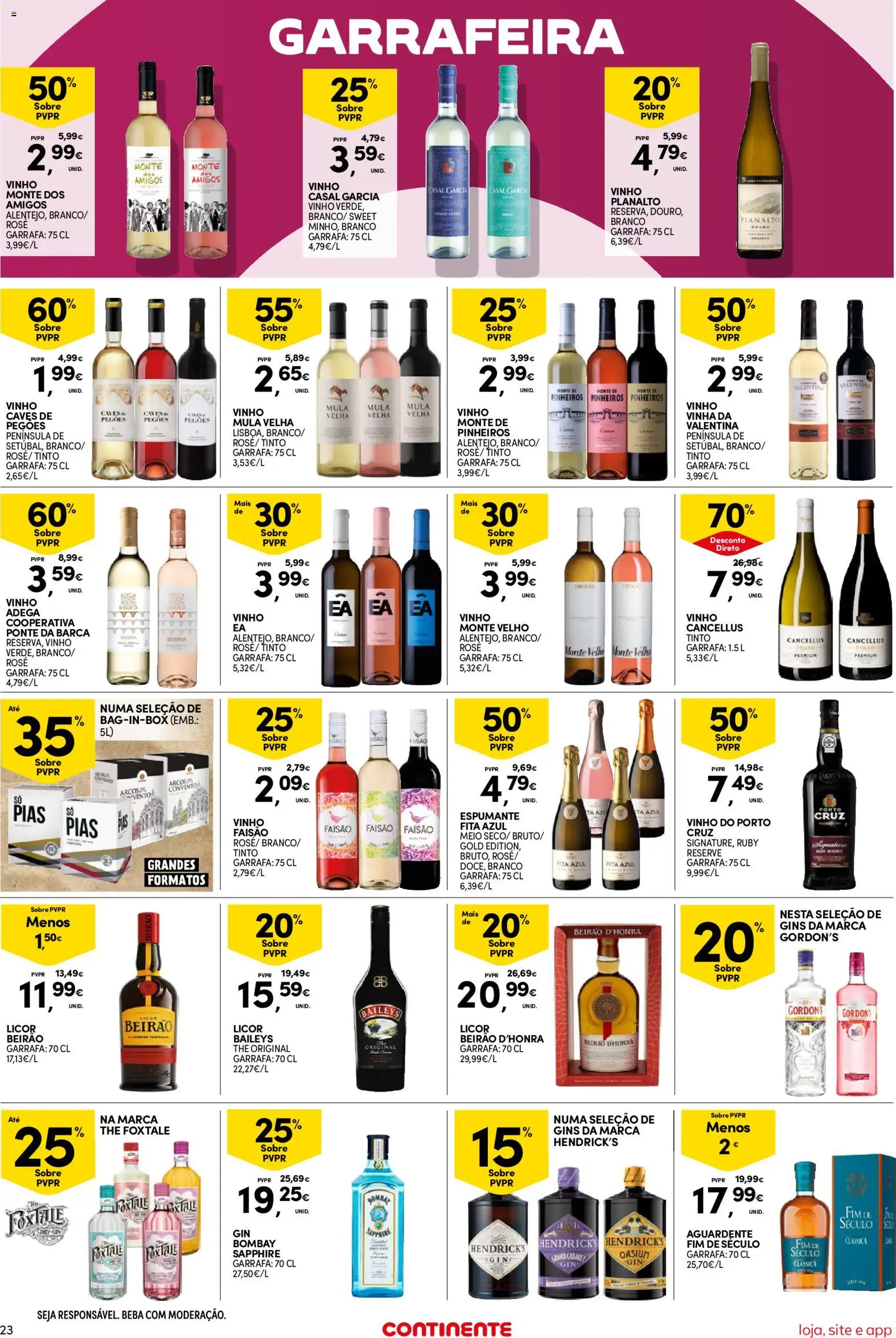 Continente Semanal Continente Bom Dia │ válido de 14/07/2026 | Página: 23 | Produtos: Espumante, Licor, Vinho