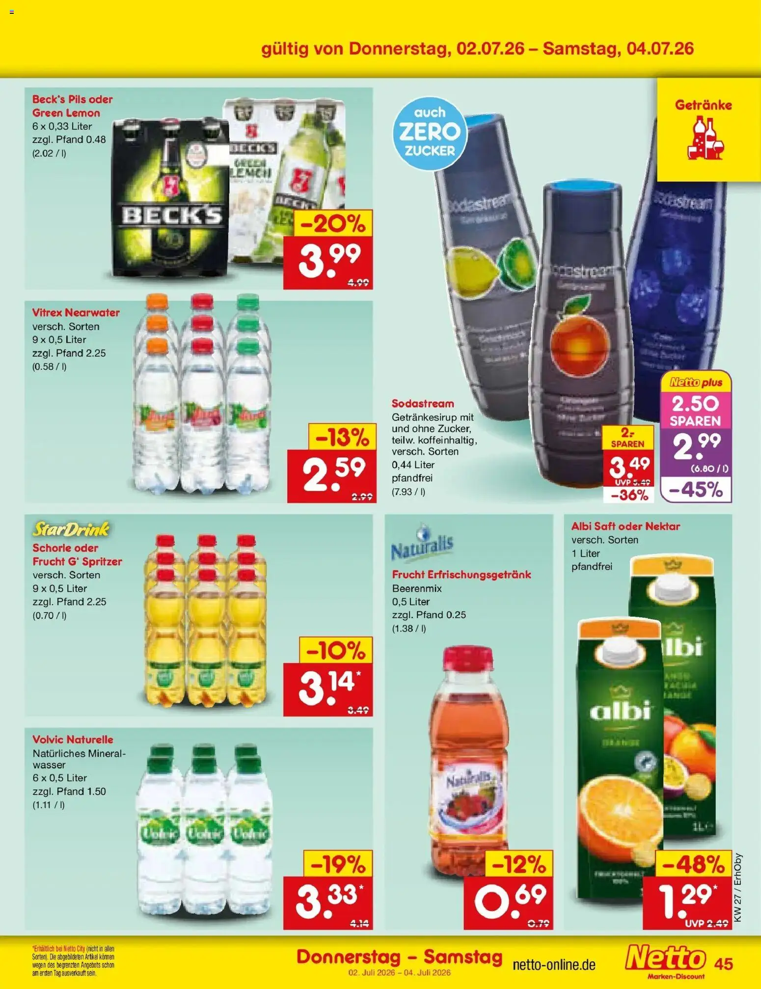 Netto Marken-Discount Prospekt Velden – gültig ab 28.06.2026 | Seite: 65 | Produkte: Pils, Wasser, Zucker, Saft