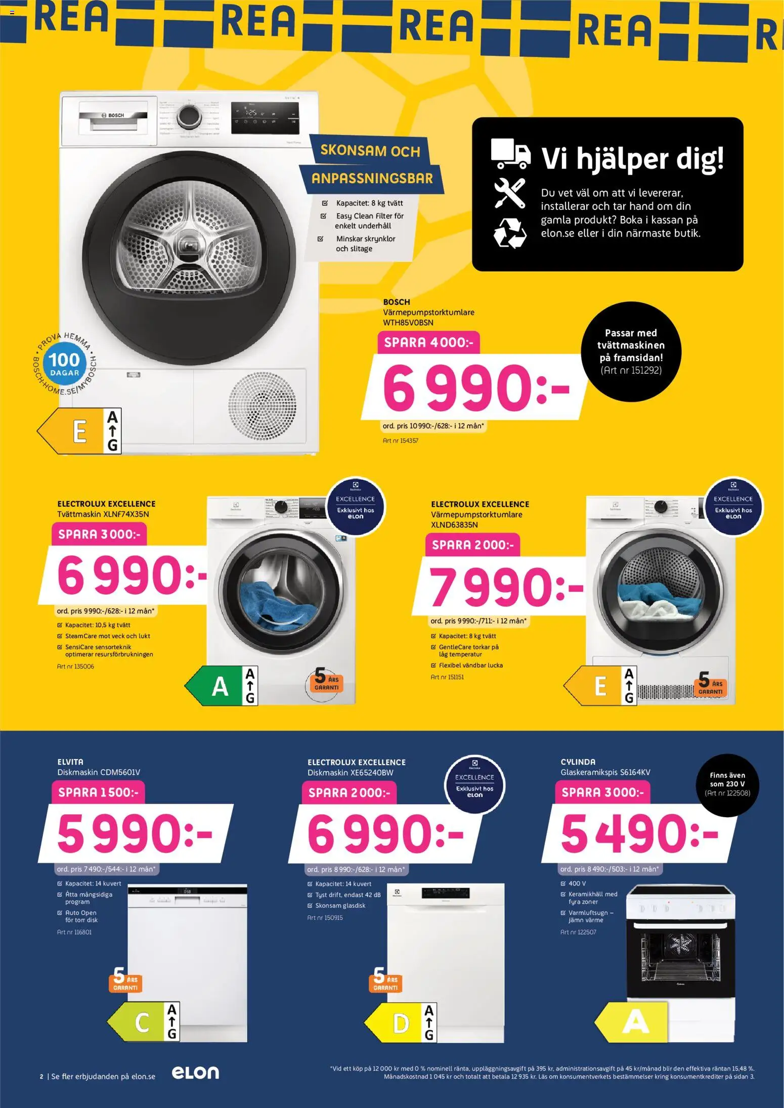 Elon reklamblad aktuell från 22/06/2026 | Sida: 2 | Produkter: Diskmaskin, Kuvert, Filter, Tvättmaskin