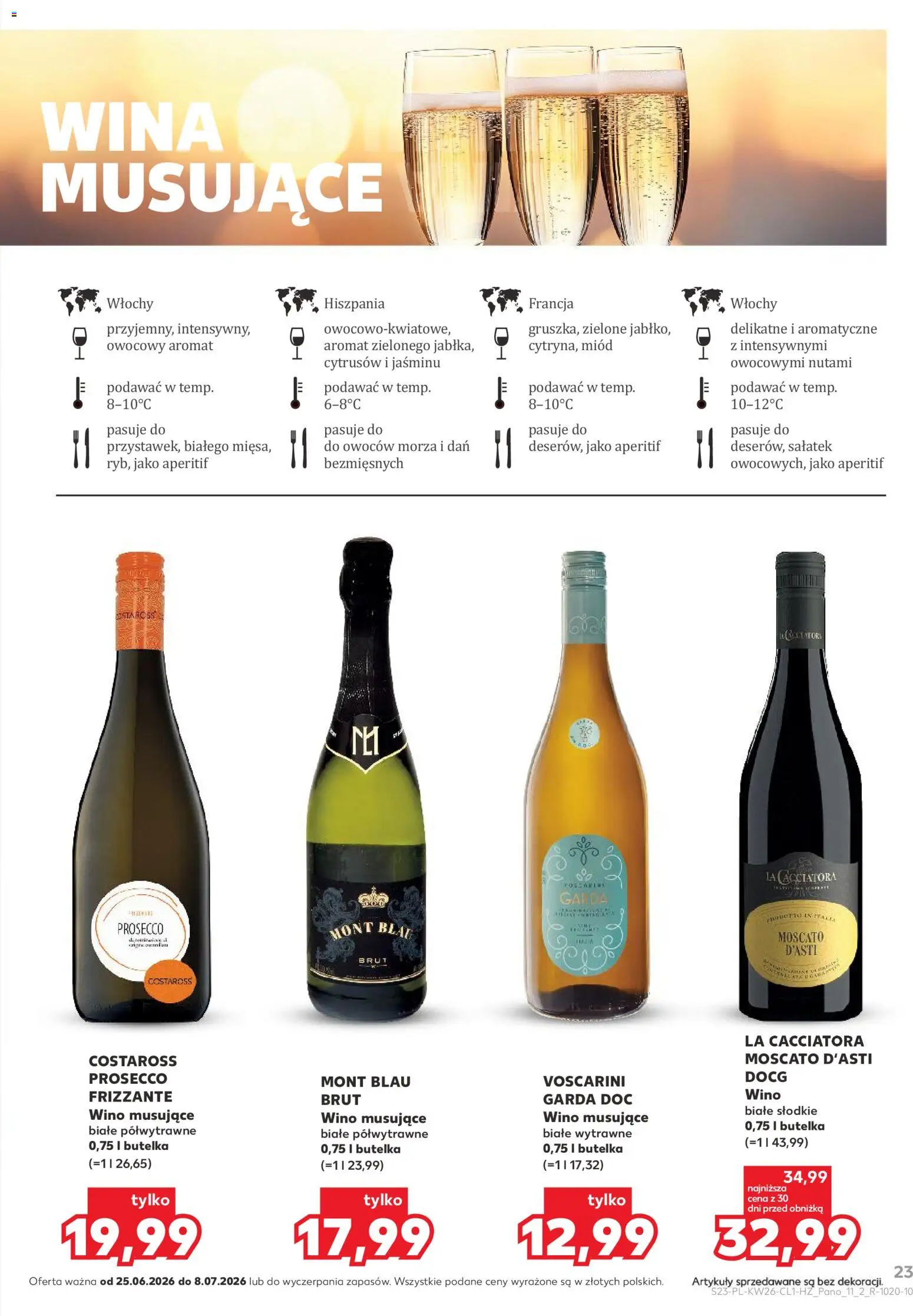 Kaufland Polsko leták - Barek od 25.06.2026 | Strana: 23 | Produkty: Prosecco, Moscato, Frizzante