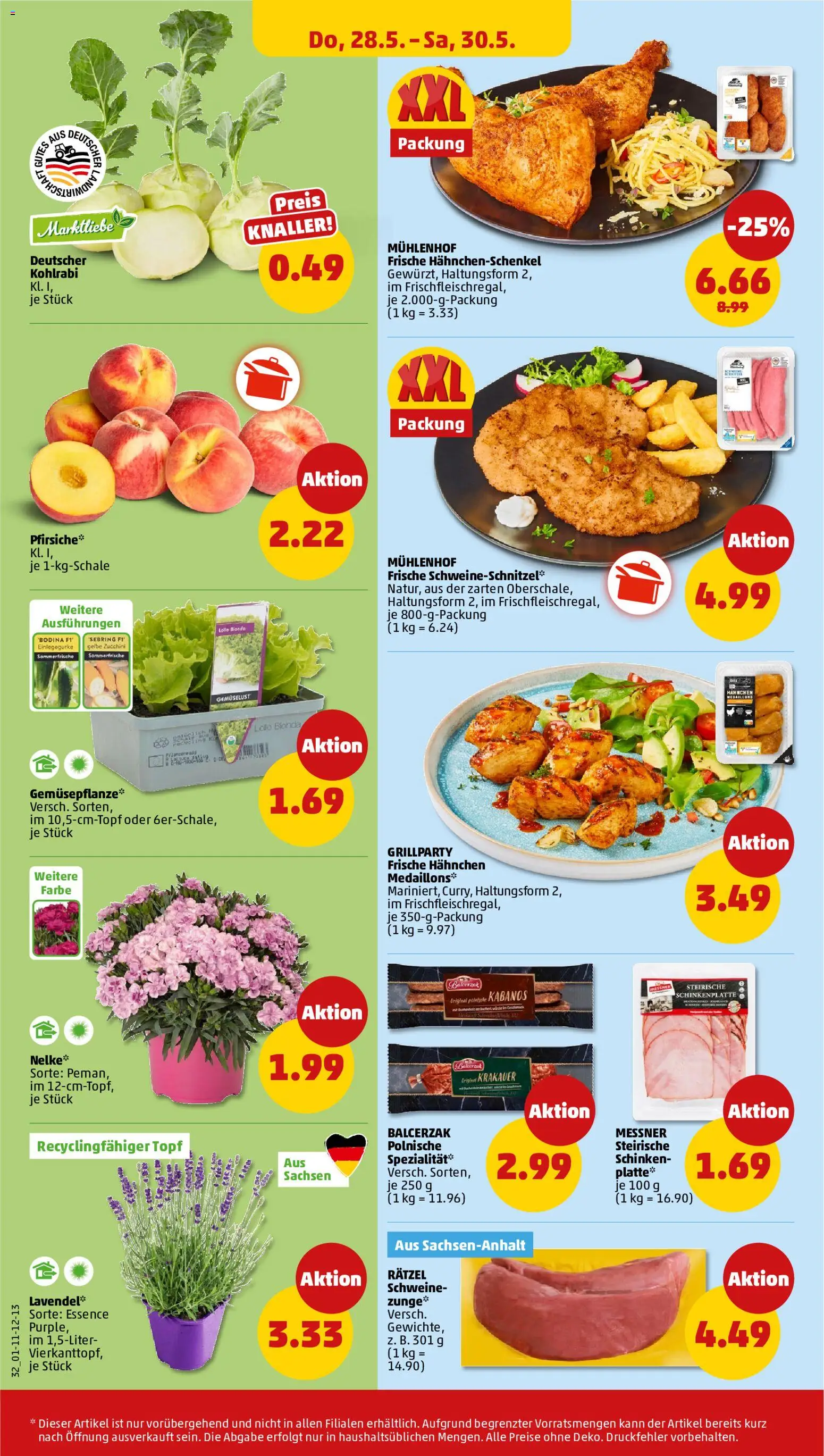 Penny Prospekt – gültig ab 26.05.2026 | Seite: 34 | Produkte: Hahnchen, Hahnchenschenkel, Schinken, Zucchini