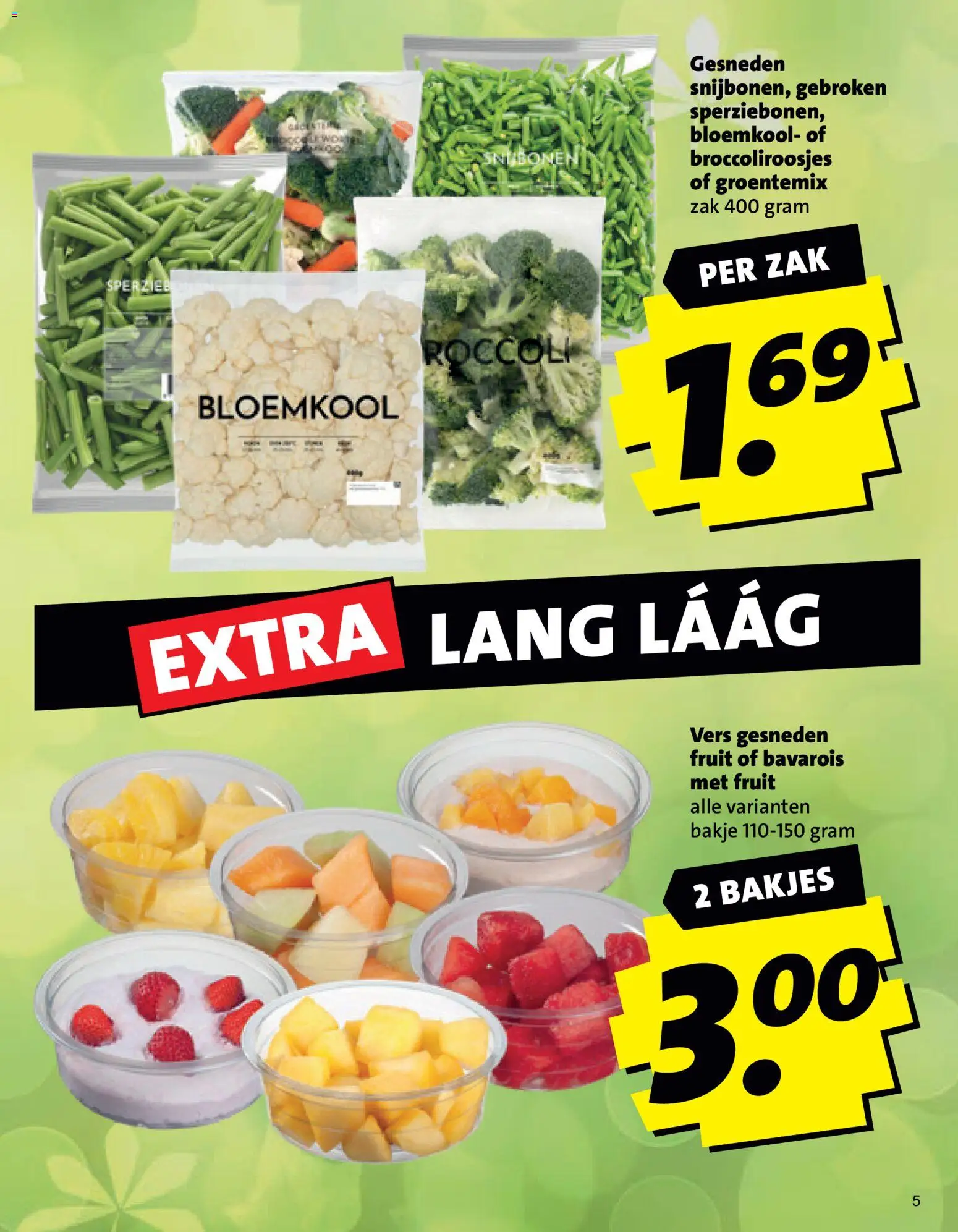 {H1} | Pagina: 5 | Producten: Bloemkool, Zak, Fruit, Brownie