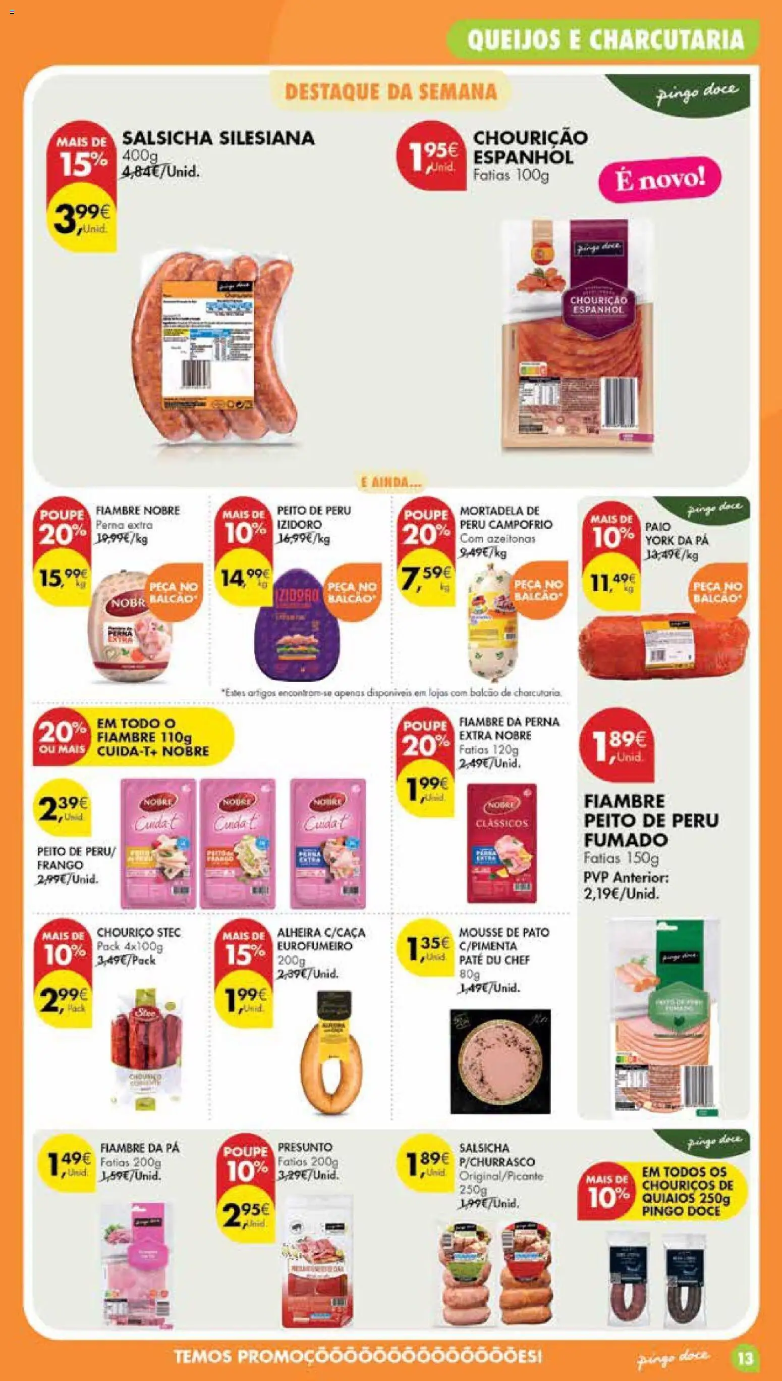 Pingo Doce Poupe Esta Semana Madeira │ válido de 18/08/2026 | Página: 13 | Produtos: Fiambre, Peru, Chouriço, Pá