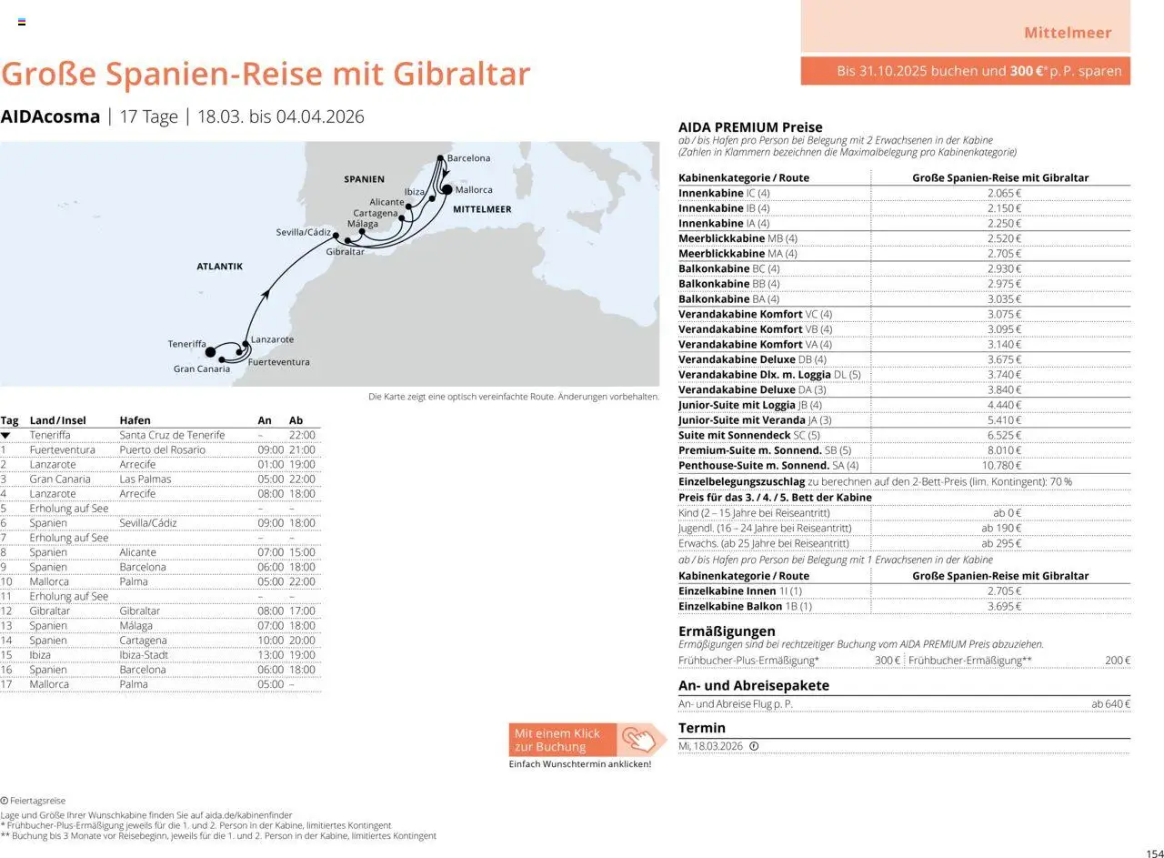 Aida Sommer 2026 – gültig ab 01.03.2026 | Seite: 154 | Produkte: Bett