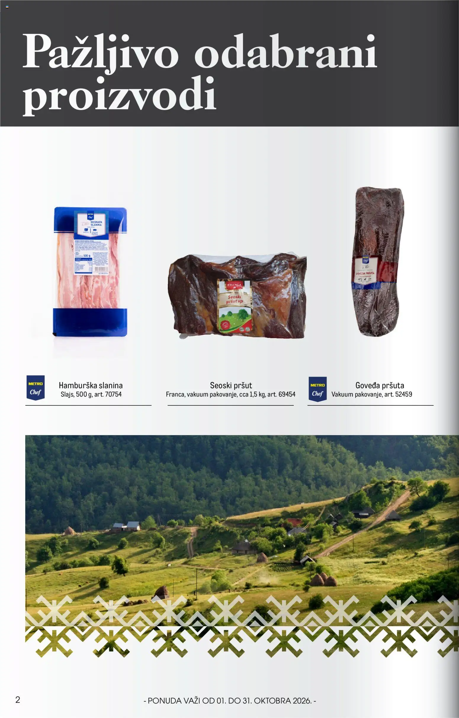 Metro katalog - važi od 01.10.2026 | Strana: 2 | Proizvode: Pršut, Pršuta, Slanina, Hamburska slanina