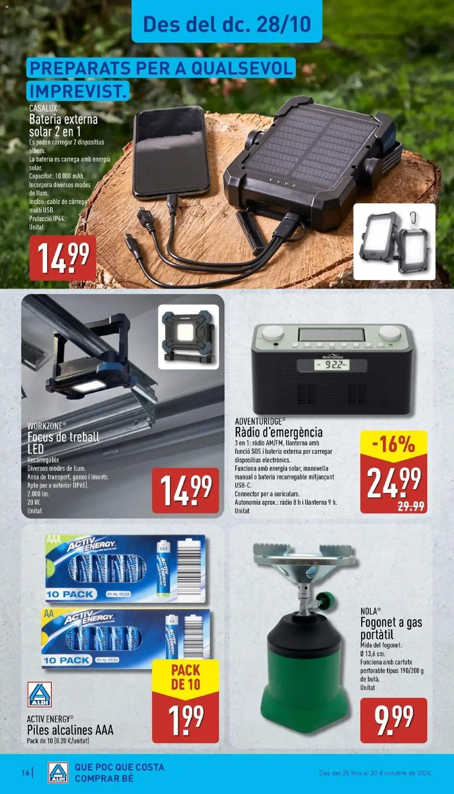 Aldi - Qué poco cuesta comprar bien │ válido desde el 26/10/2026 | Página: 16 | Productos: Portátil, Radio, Cable, Batería