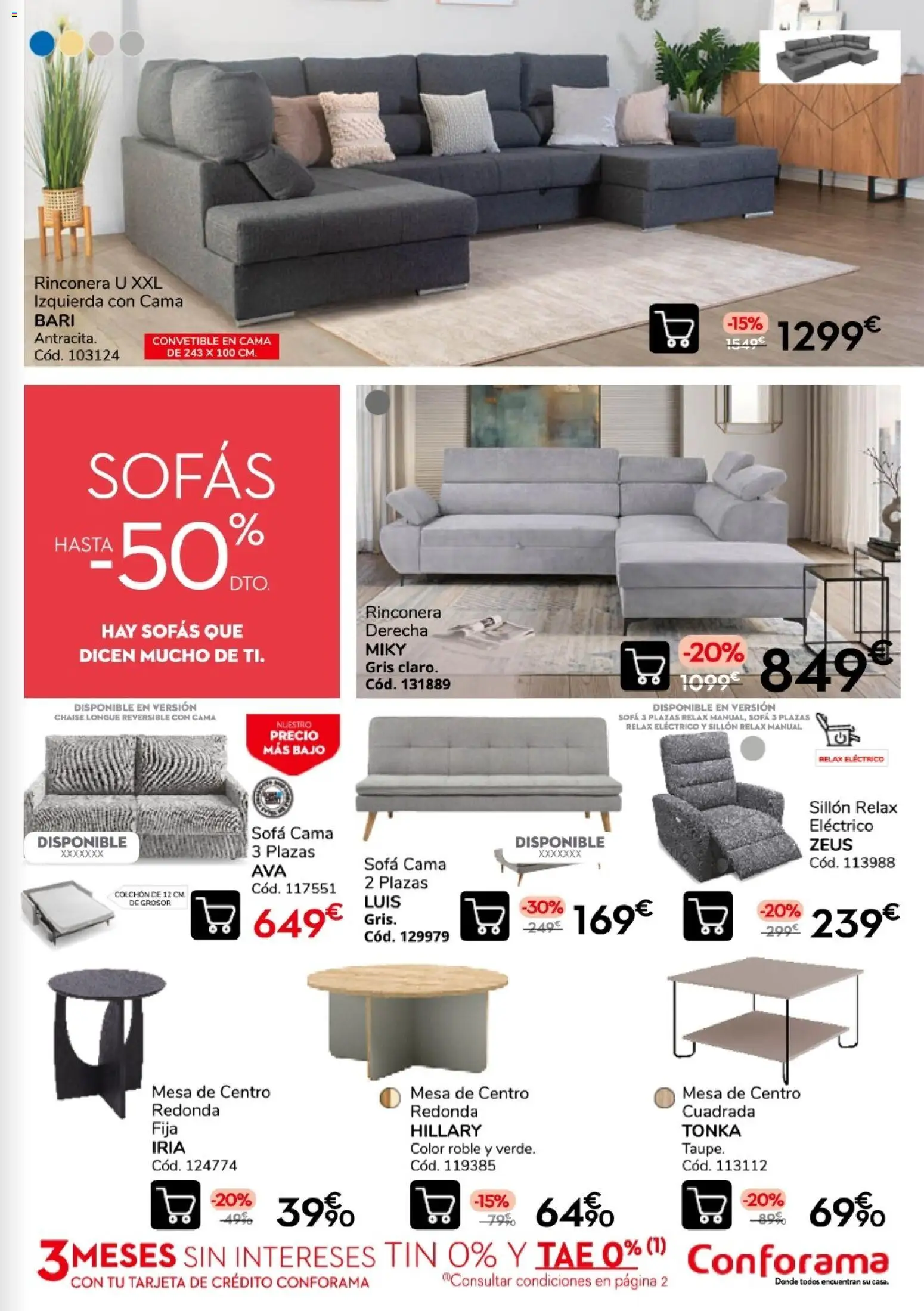 Conforama Quincena top │ válido desde el 10/09/2026 | Página: 5 | Productos: Sofás, Cama, Sofá, Mesa
