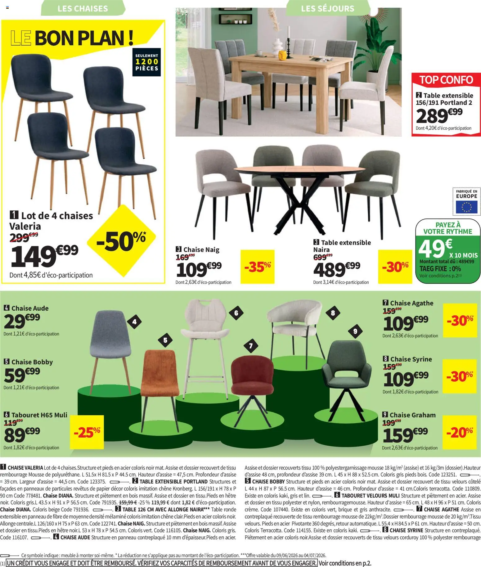 {H1} | Page: 32 | Produits: Meuble, Table extensible, Table, Chaise