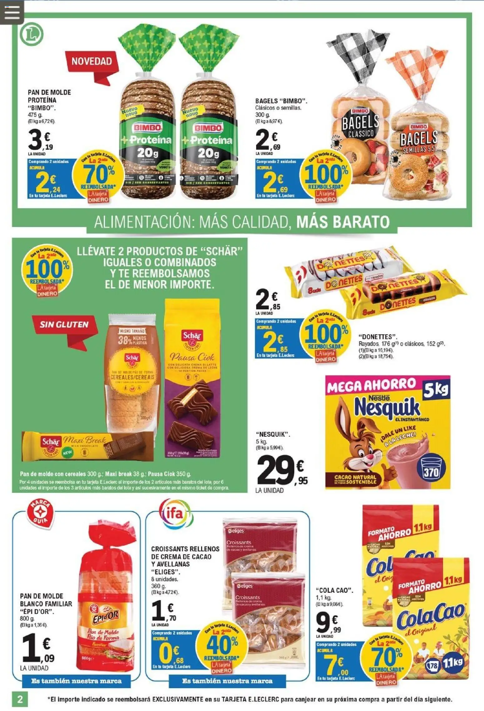 E.Leclerc Valdemoro │ válido desde el 09/09/2026 | Página: 2 | Productos: Proteína, Crema de cacao, Crema, Pan de molde