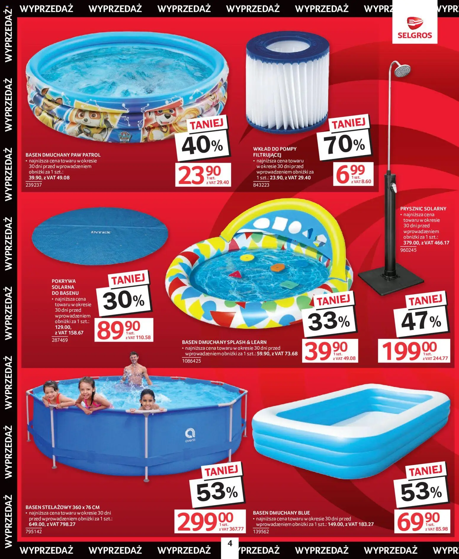 Selgros cash&carry gazetka - Totalna Wyprzedaż od 02.07.2026 | Strona: 4 | Produkty: Basen, Prysznic